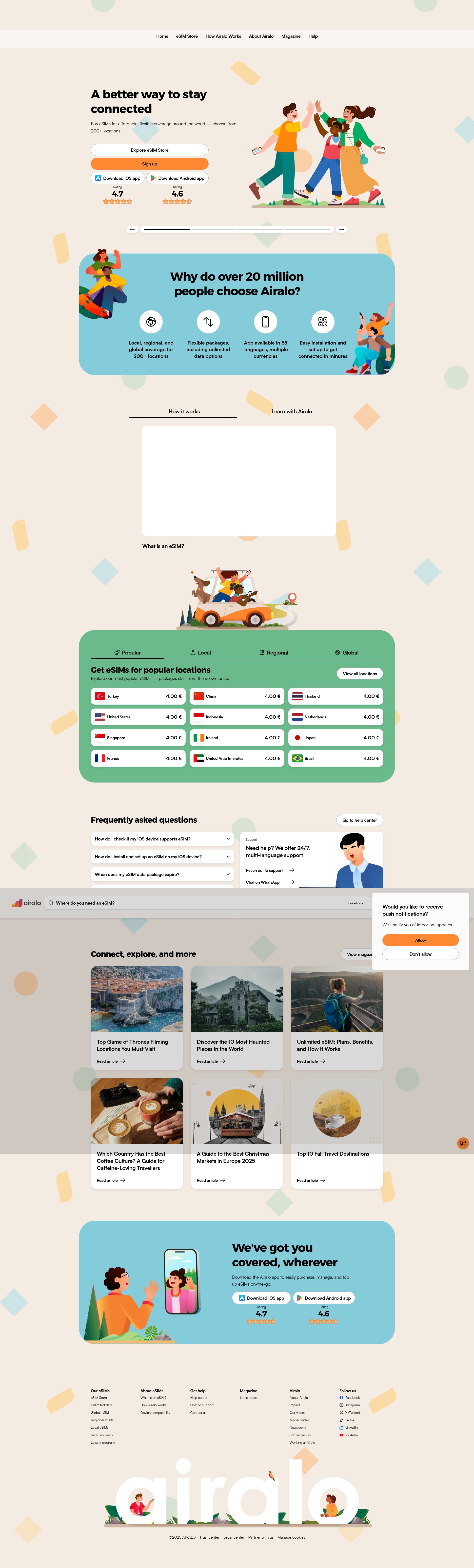 Screenshot of airalo.com