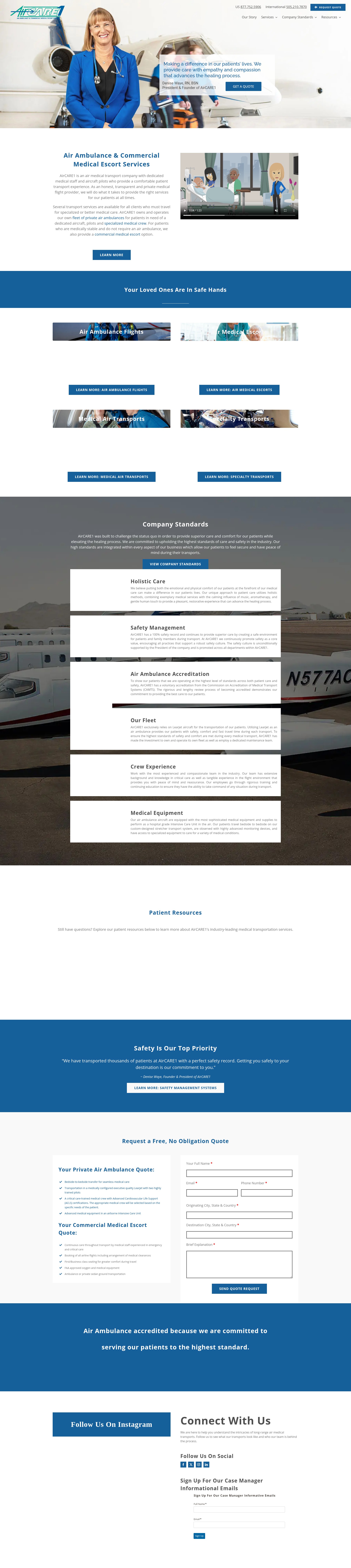 Screenshot of airambulanceone.com