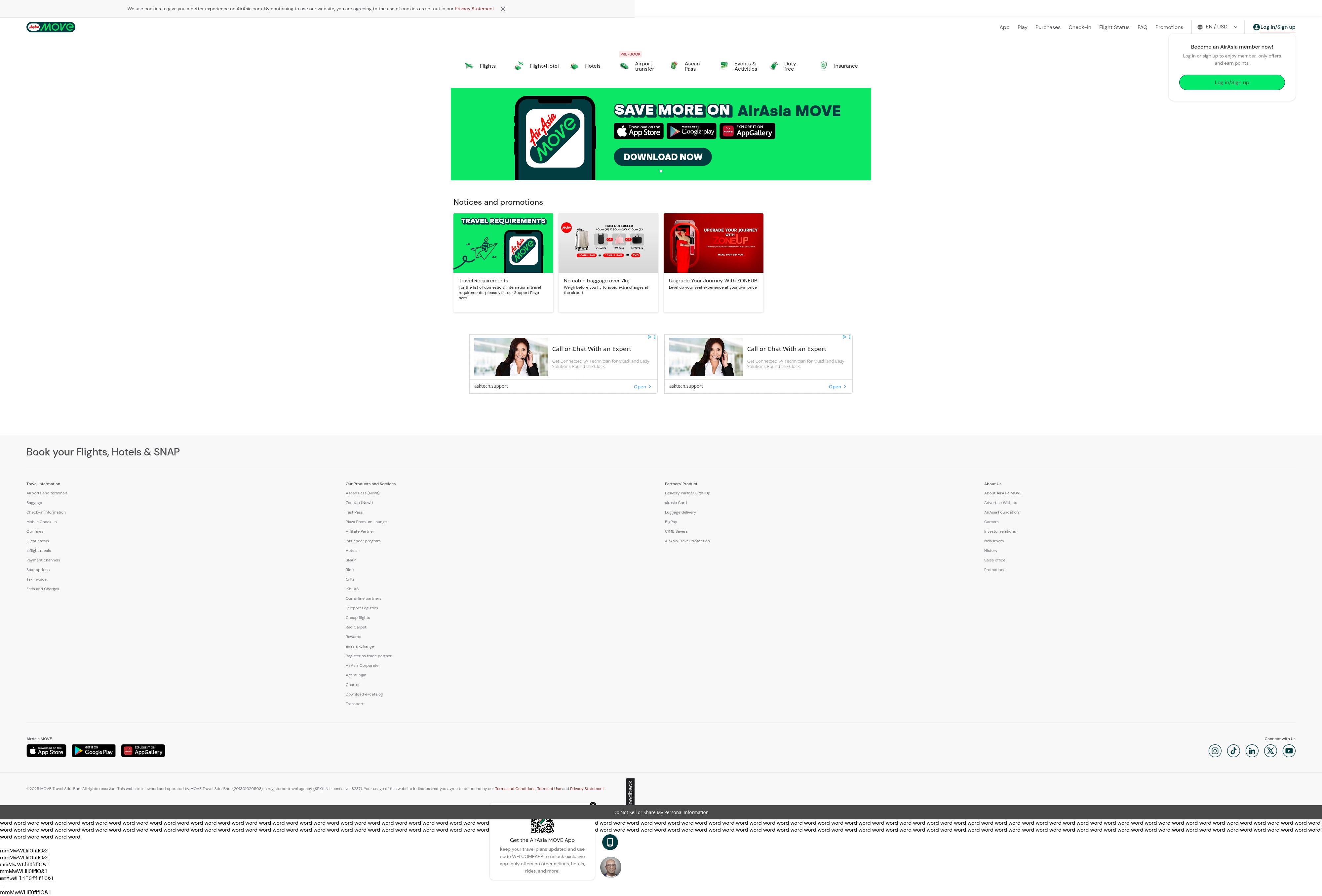 Screenshot of airasia.com