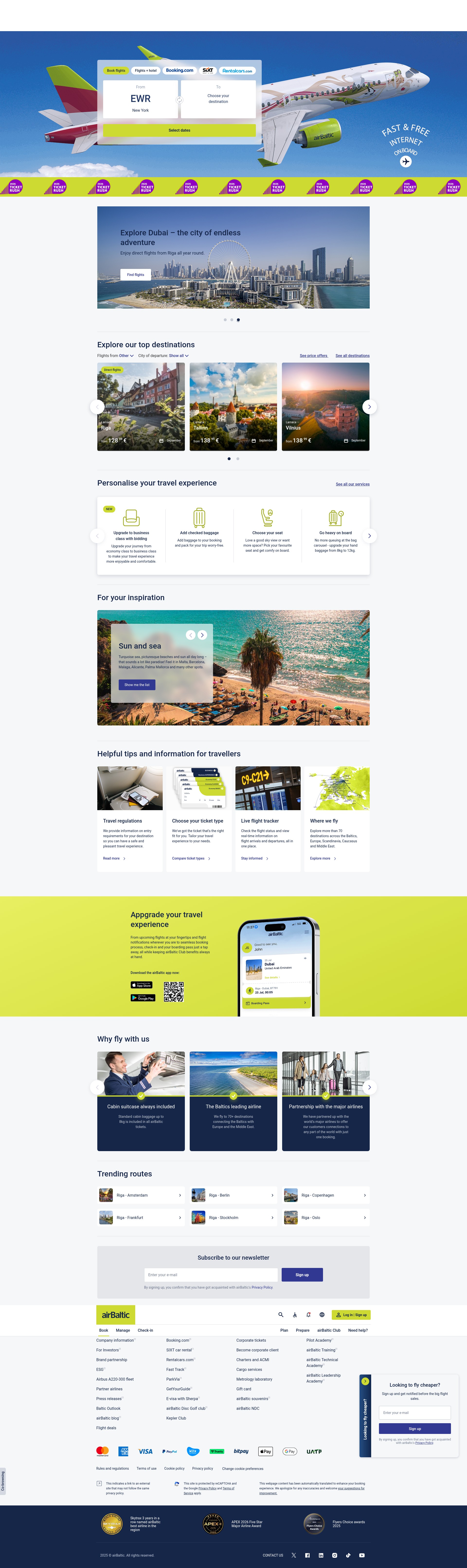 Screenshot of airbaltic.com