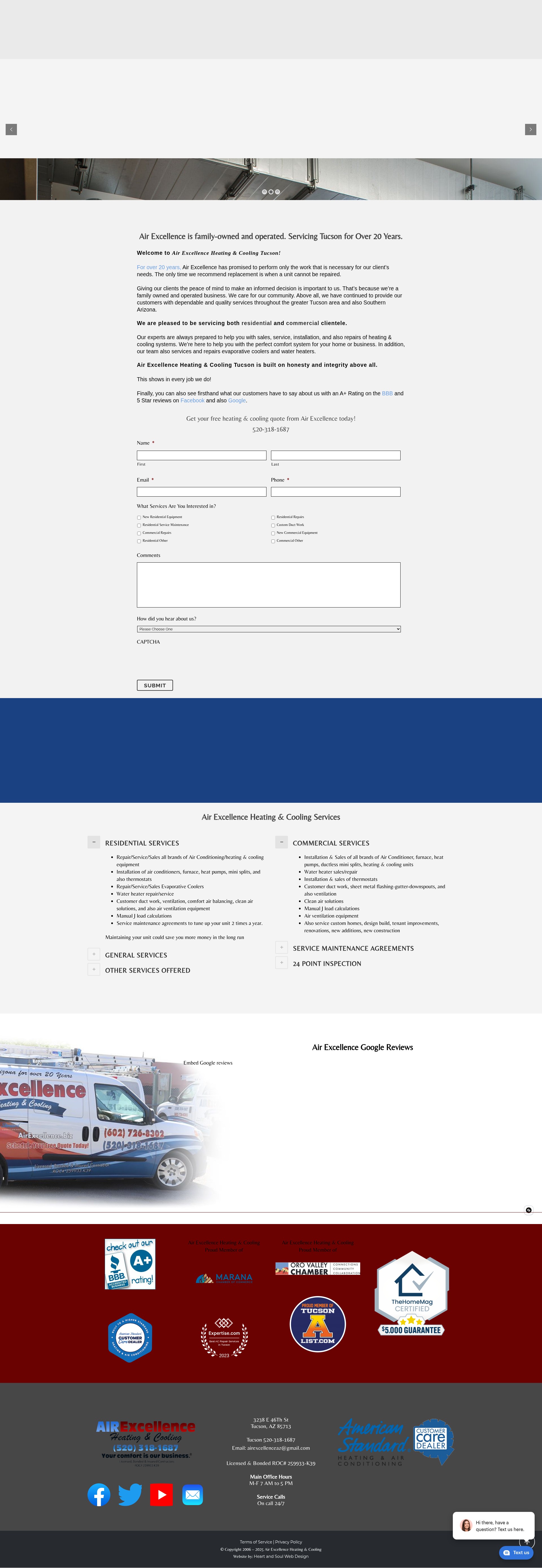 Screenshot of airexcellenceaz.com