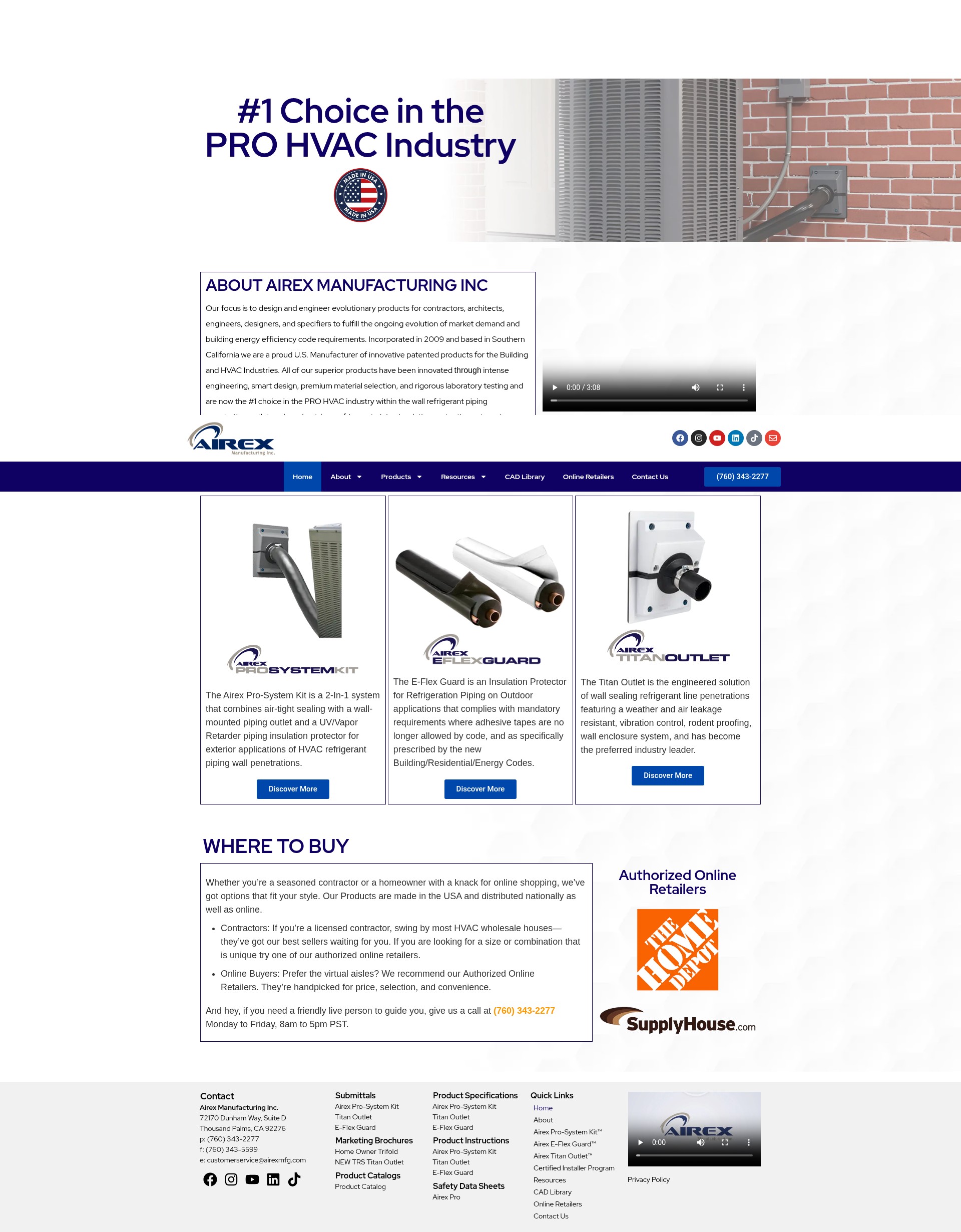 Screenshot of airexmfg.com