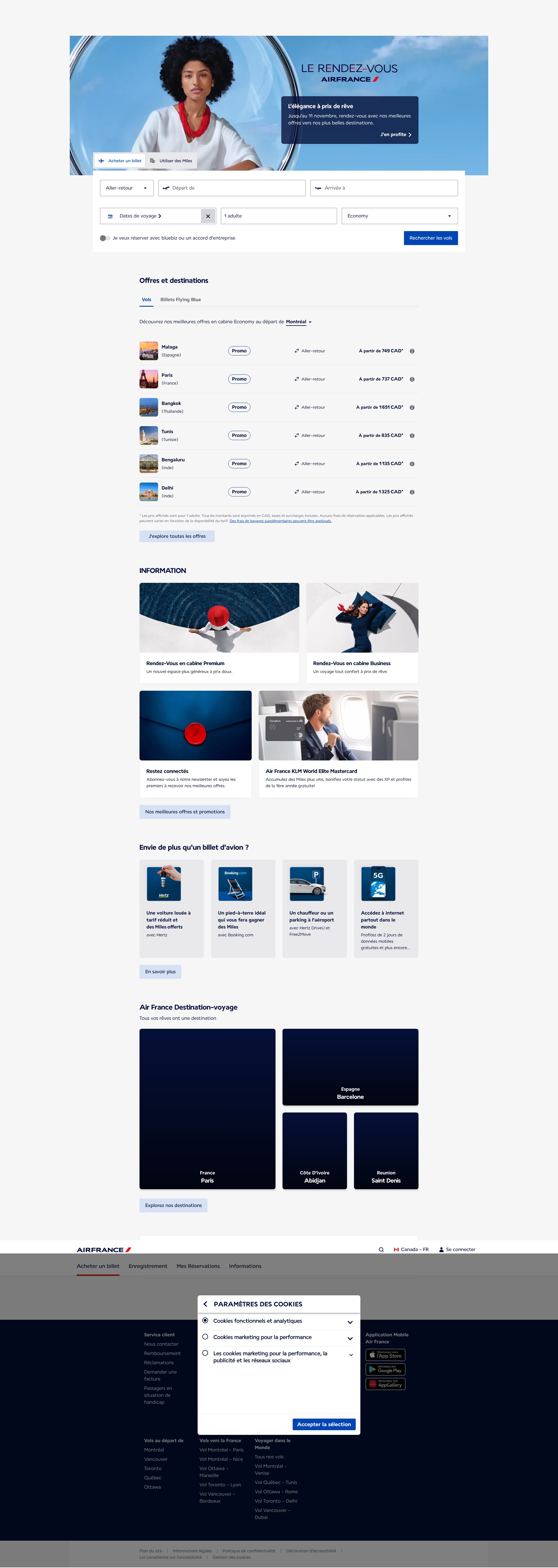 Screenshot of airfrance.ca