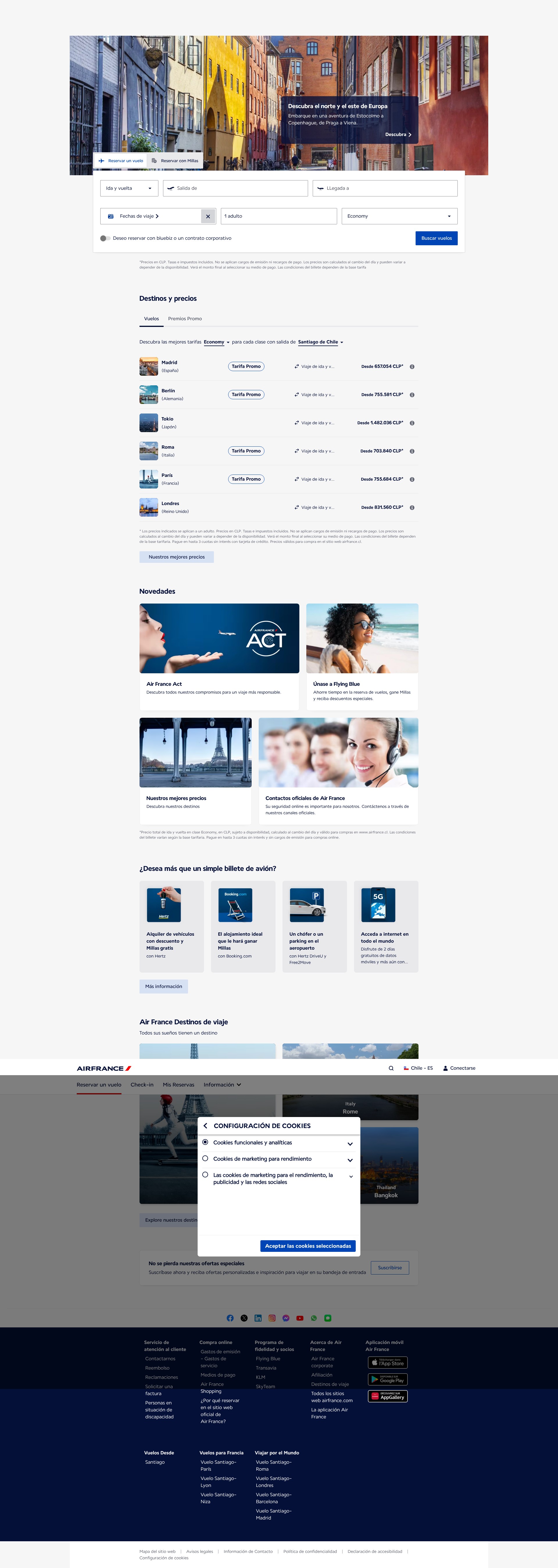 Screenshot of airfrance.cl