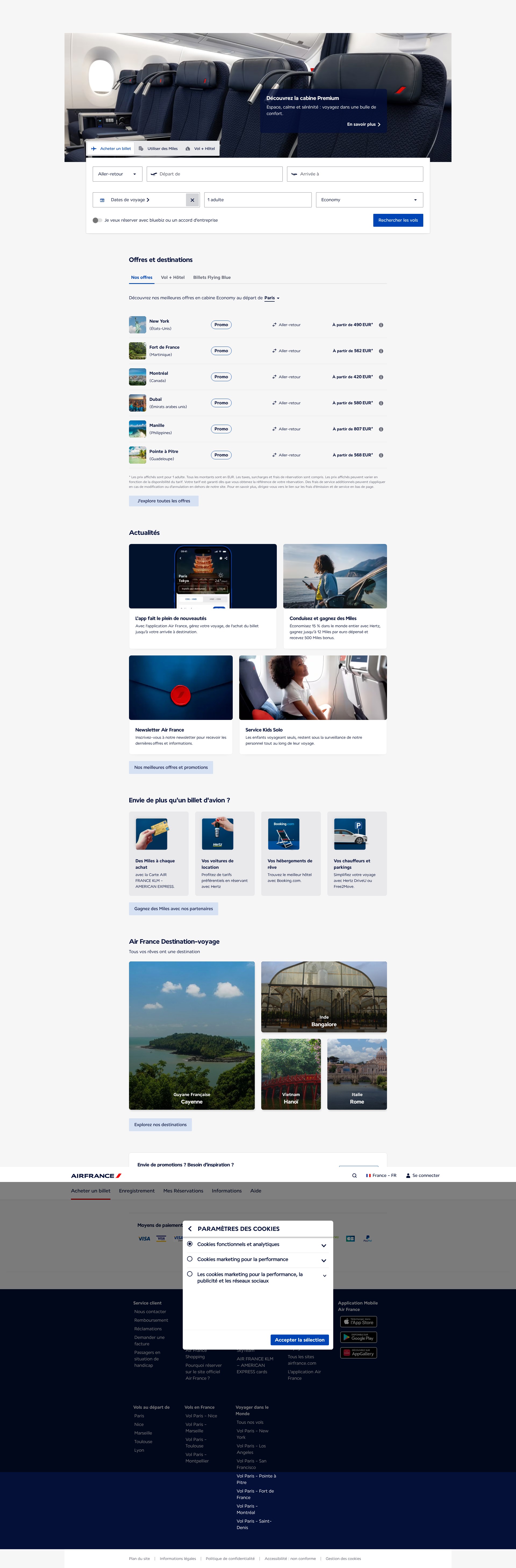 Screenshot of airfrance.fr