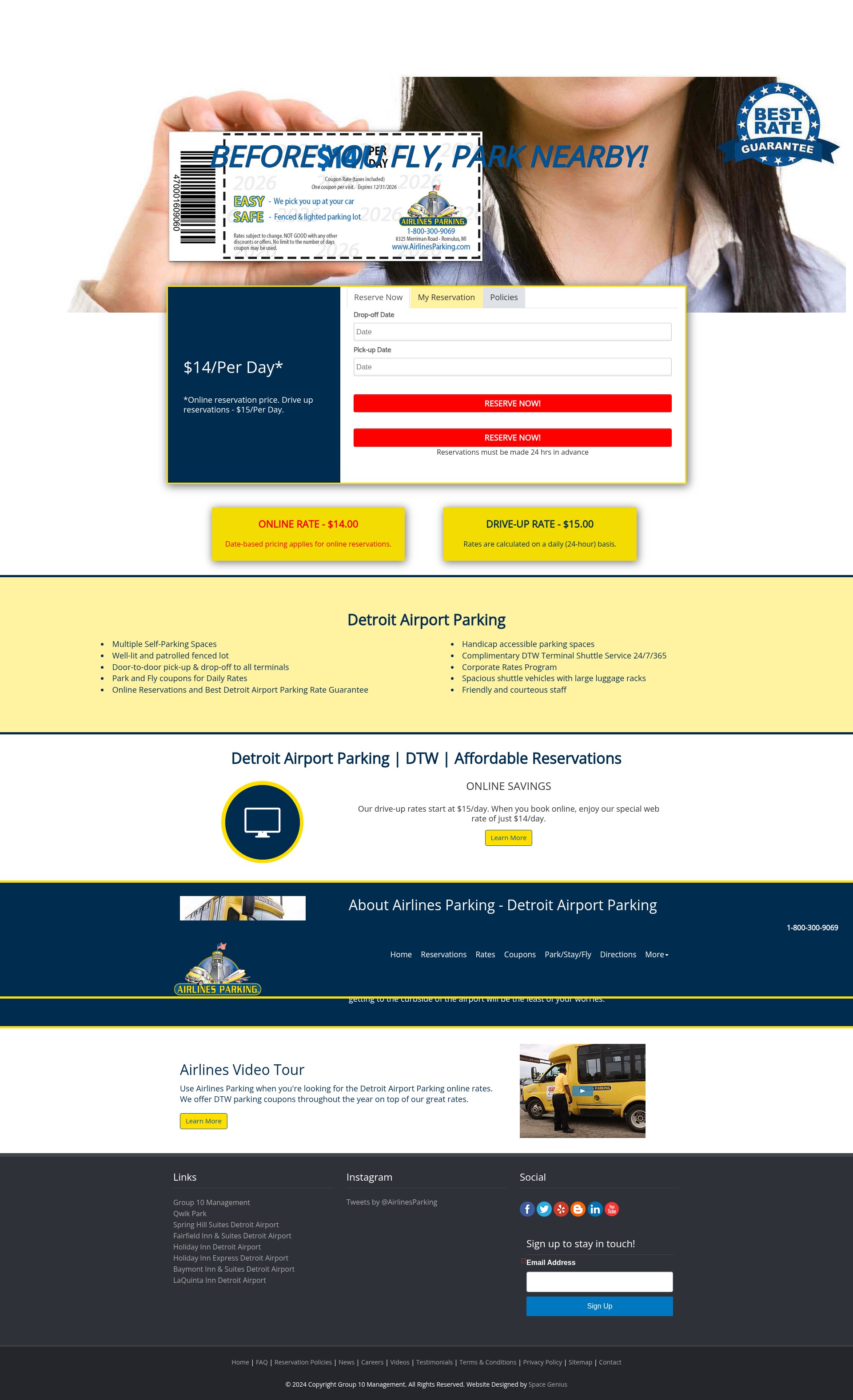 Screenshot of airlinesparking.com