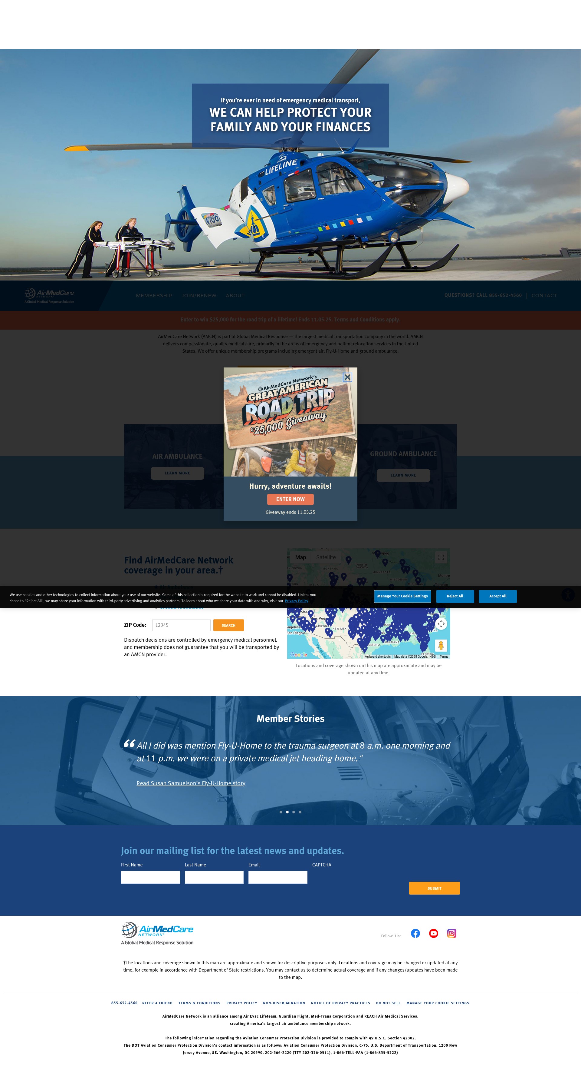 Screenshot of airmedcarenetwork.com