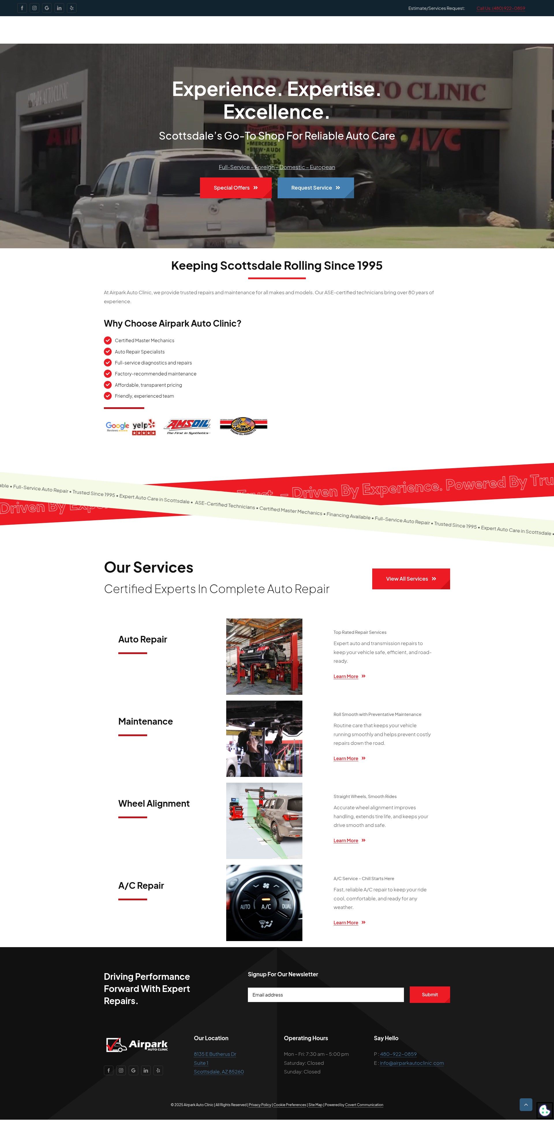 Screenshot of airparkautoclinic.com