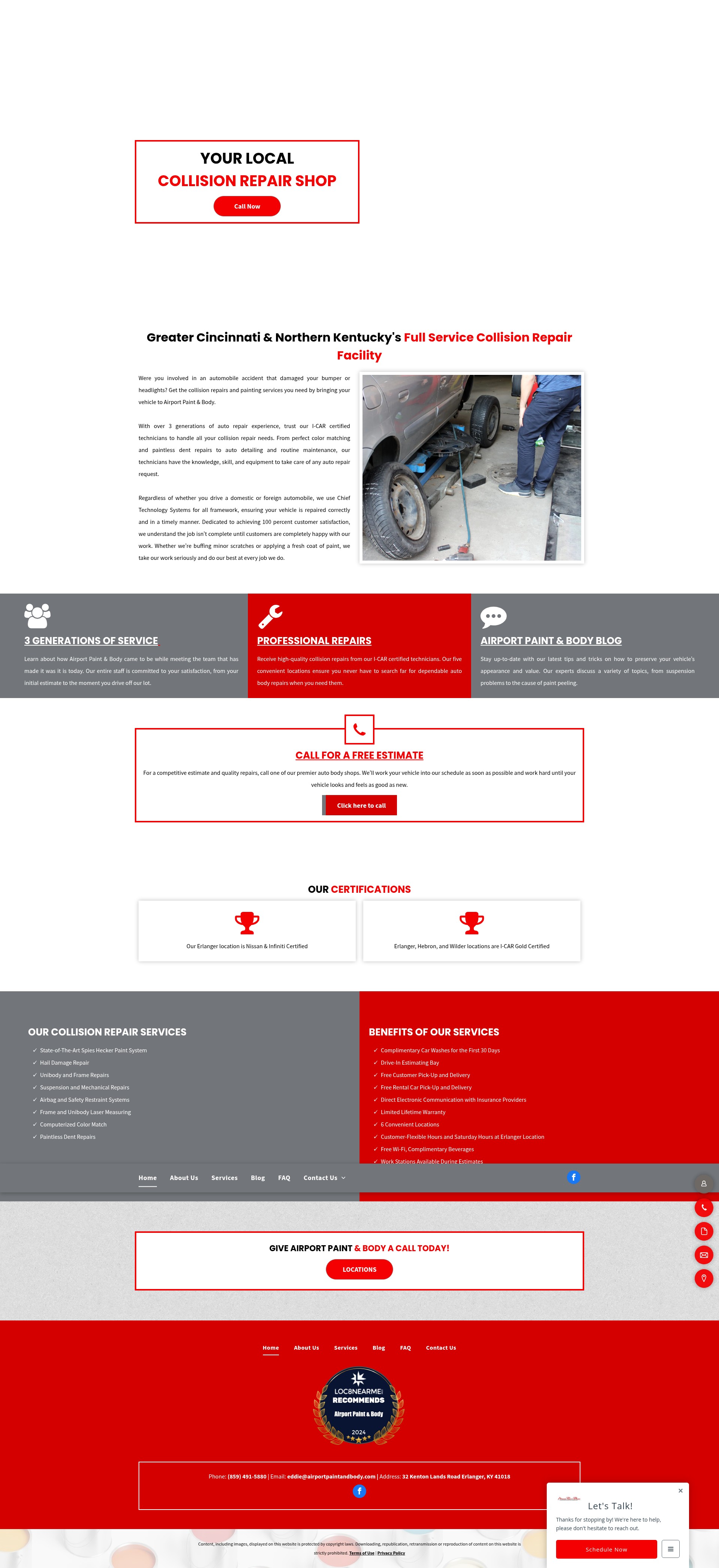 Screenshot of airportpaintandbody.com