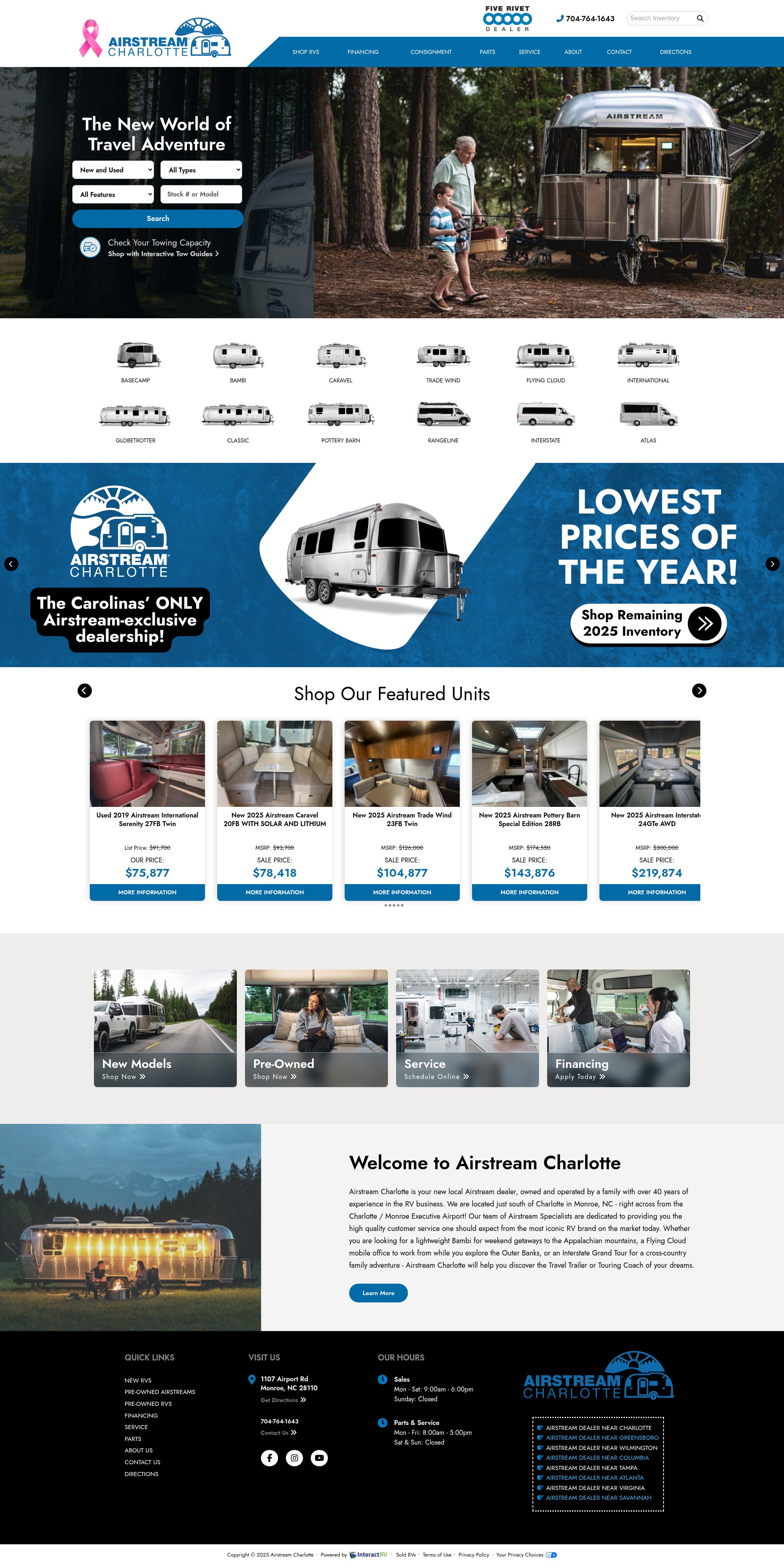 Screenshot of airstreamcharlotte.com