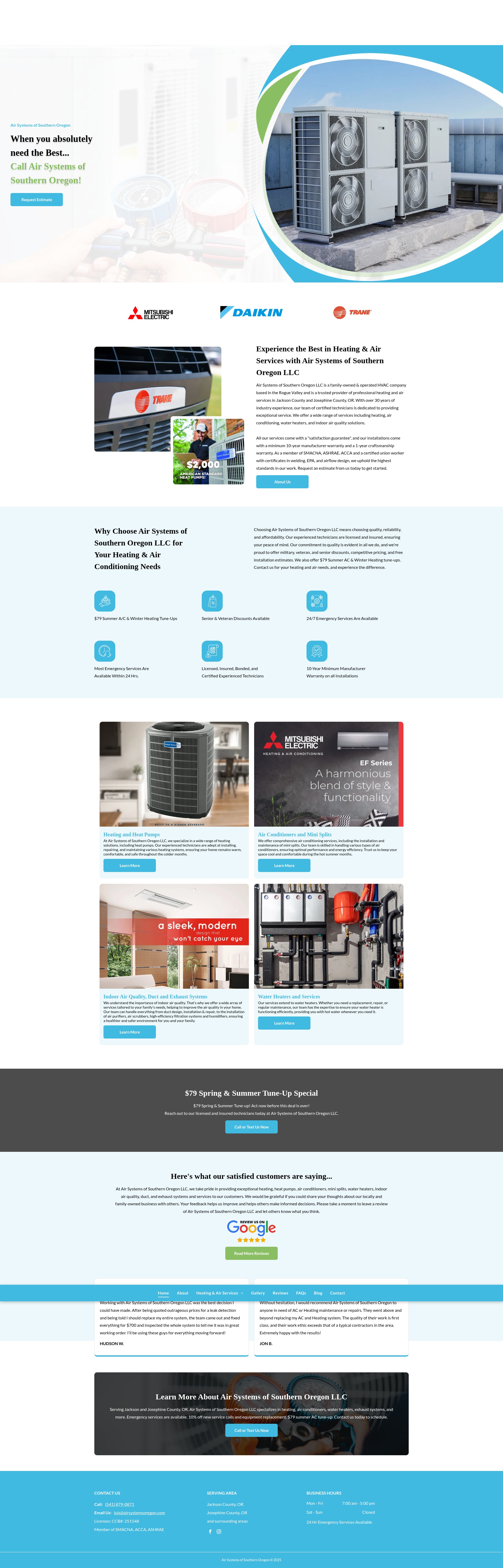 Screenshot of airsystemsoregon.com