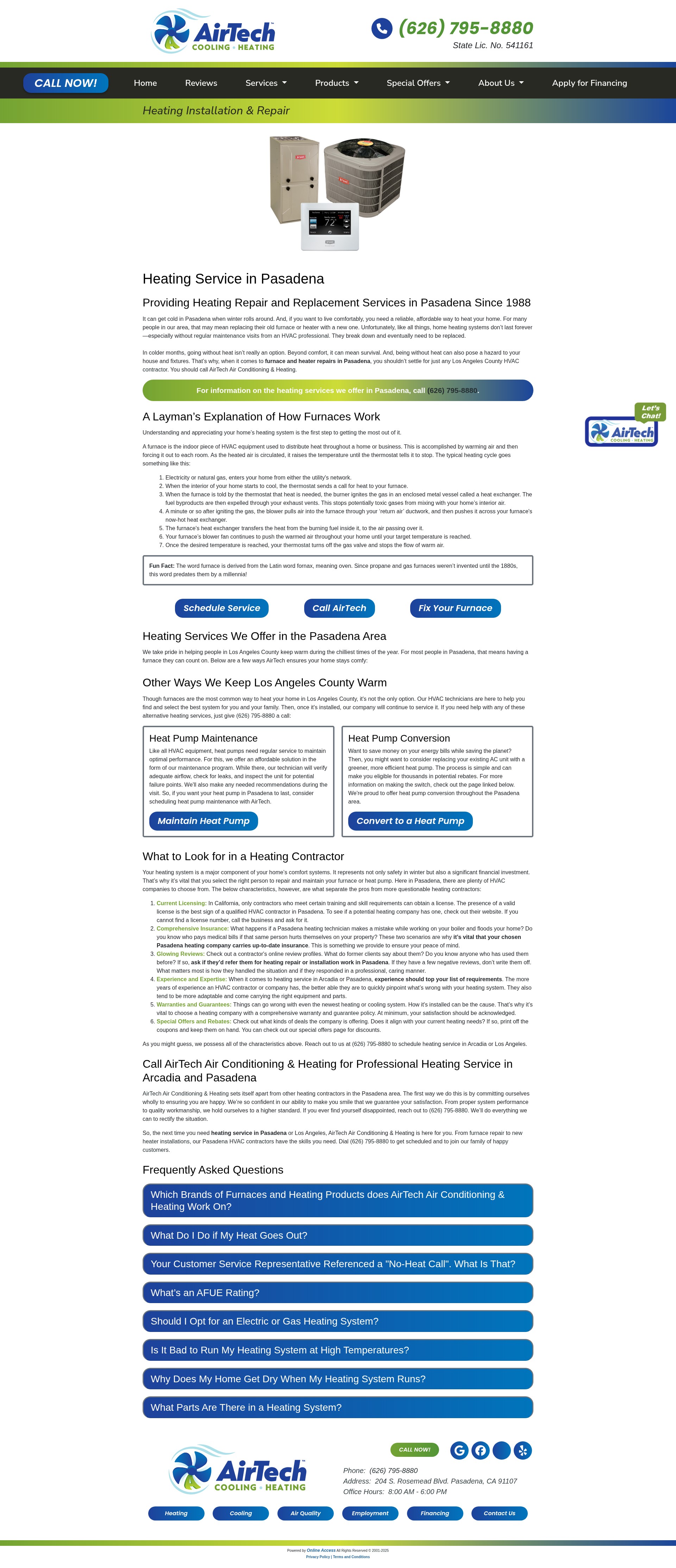 Screenshot of airtechac.com
