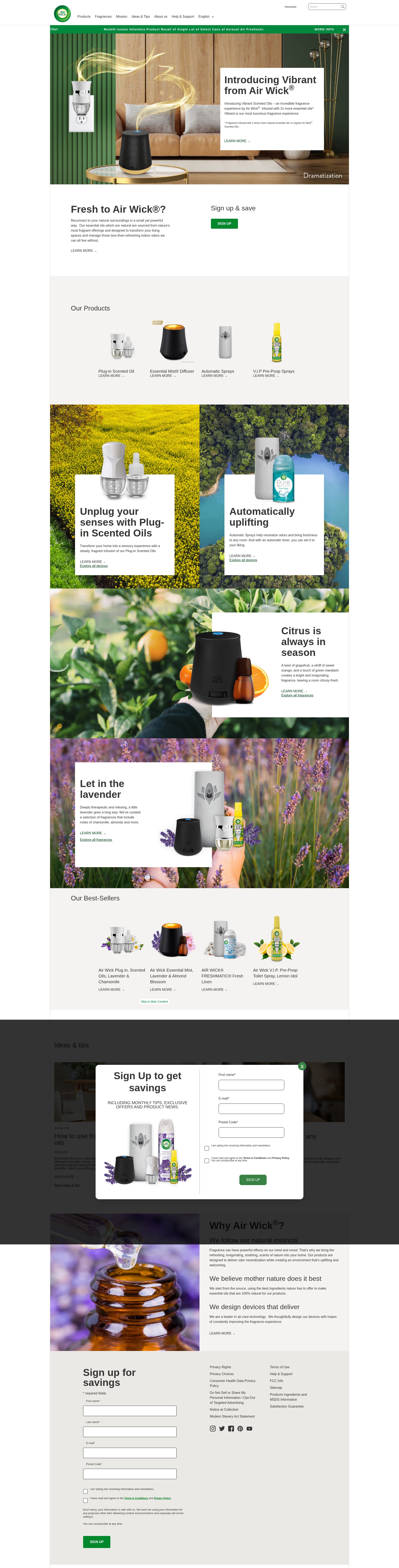 Screenshot of airwick.us