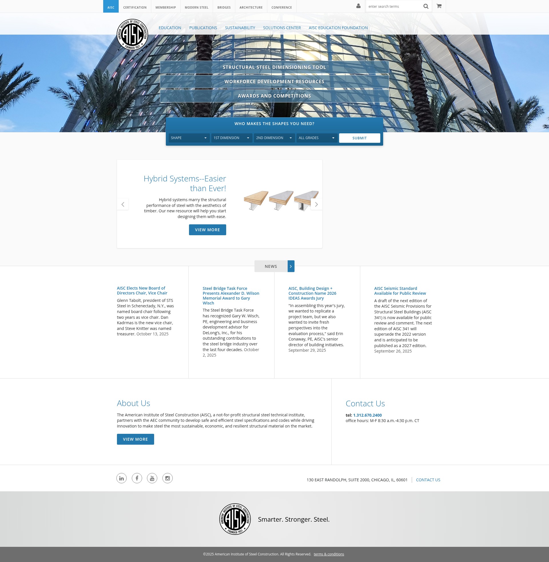 Screenshot of aisc.org