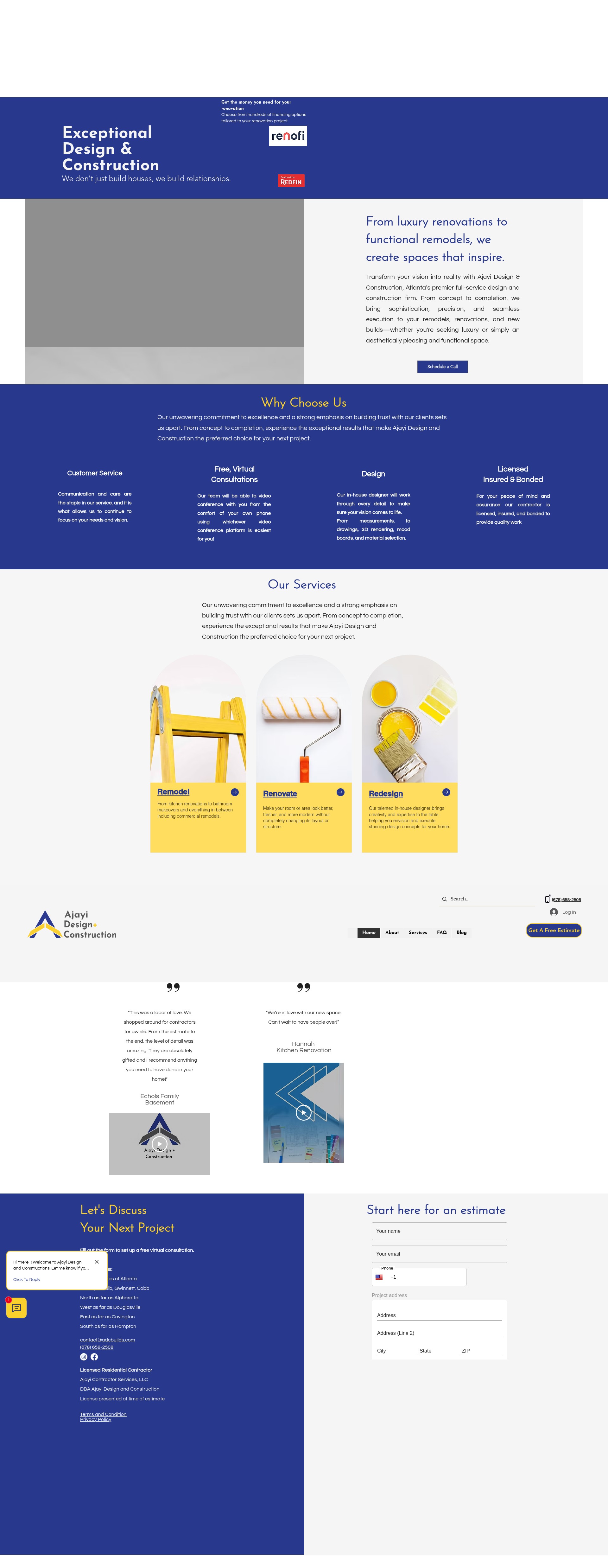 Screenshot of ajayidesignandconstruction.com