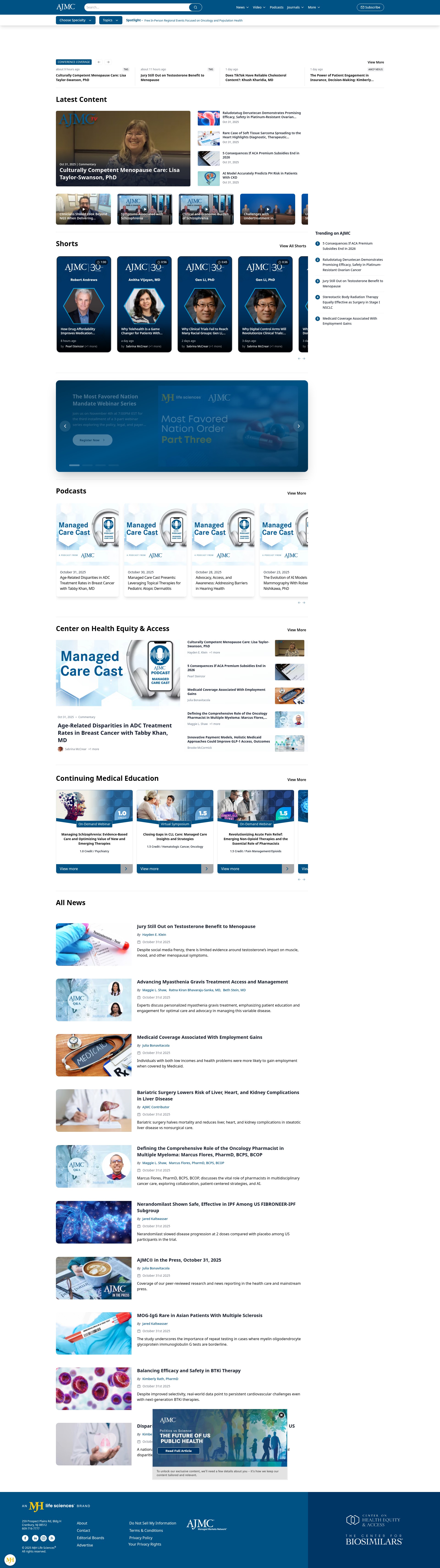 Screenshot of ajmc.com