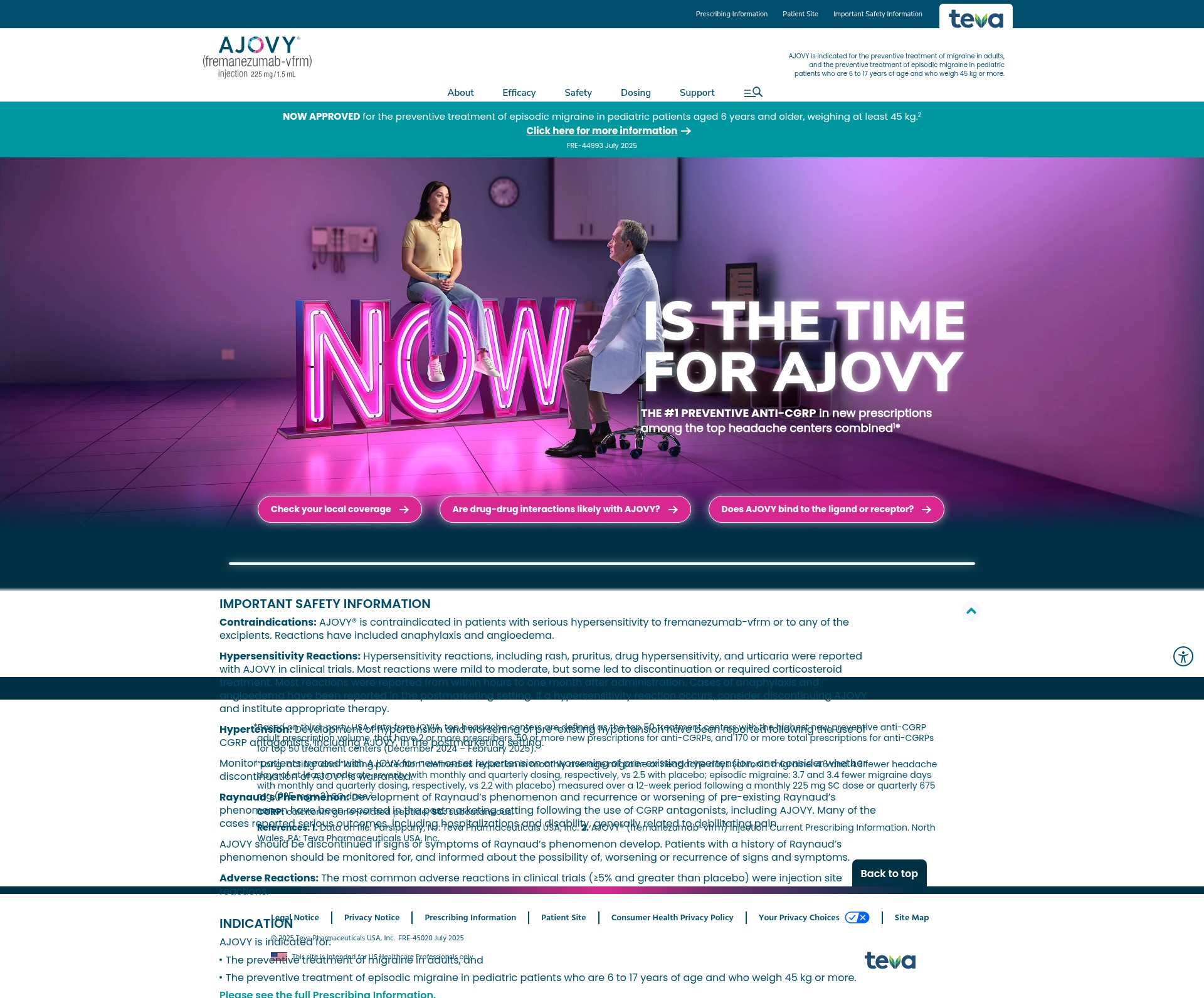 Screenshot of ajovyhcp.com