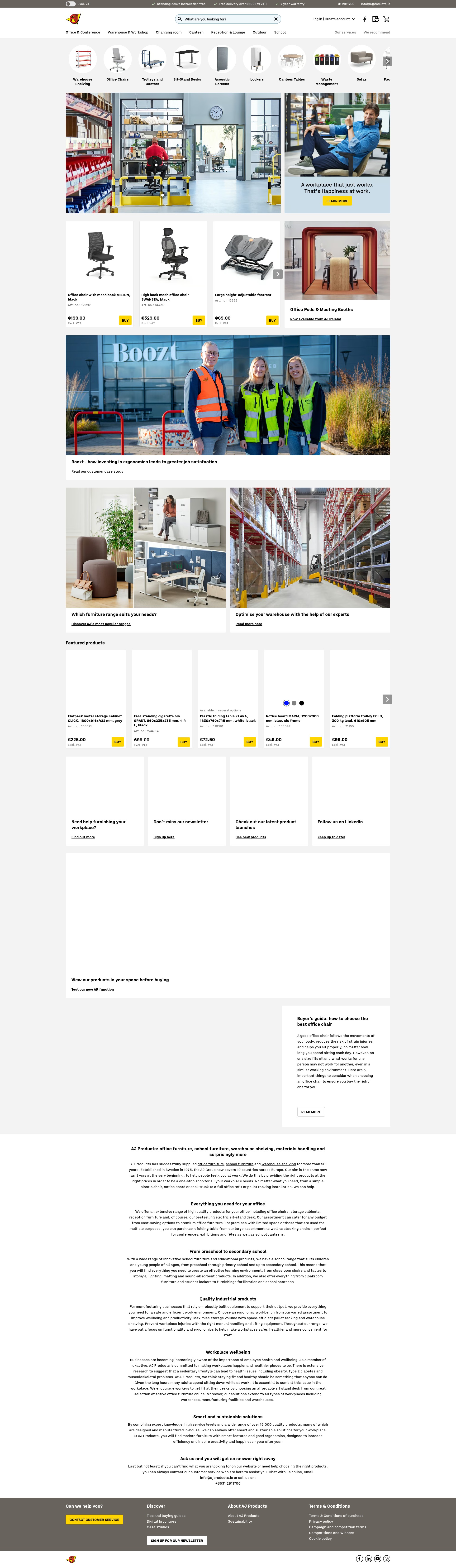 Screenshot of ajproducts.ie