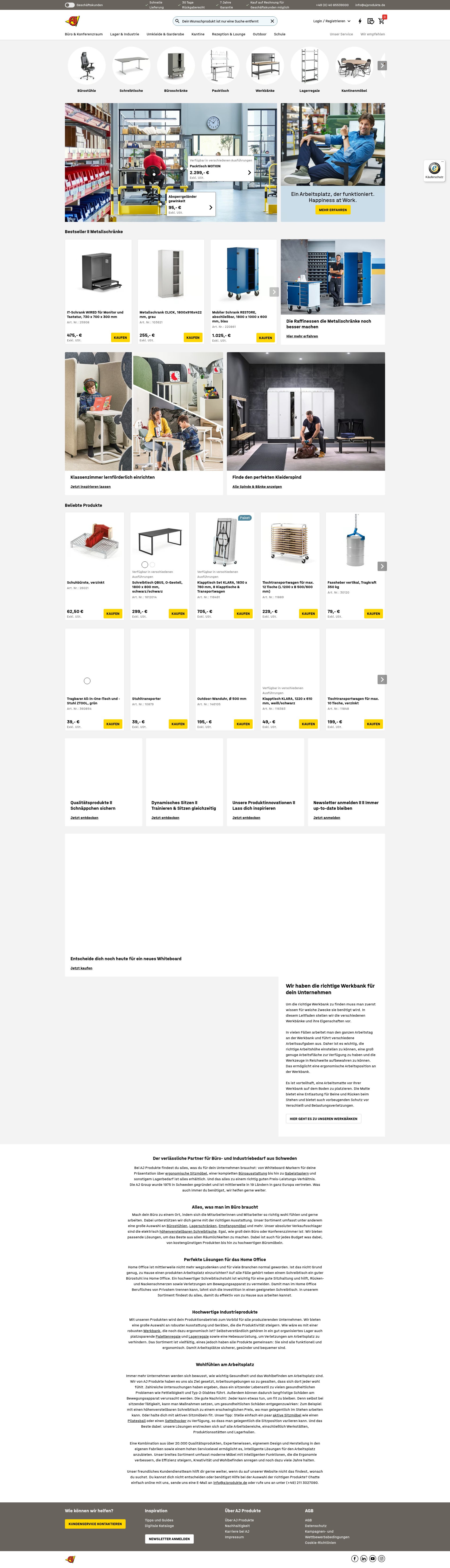 Screenshot of ajprodukte.de