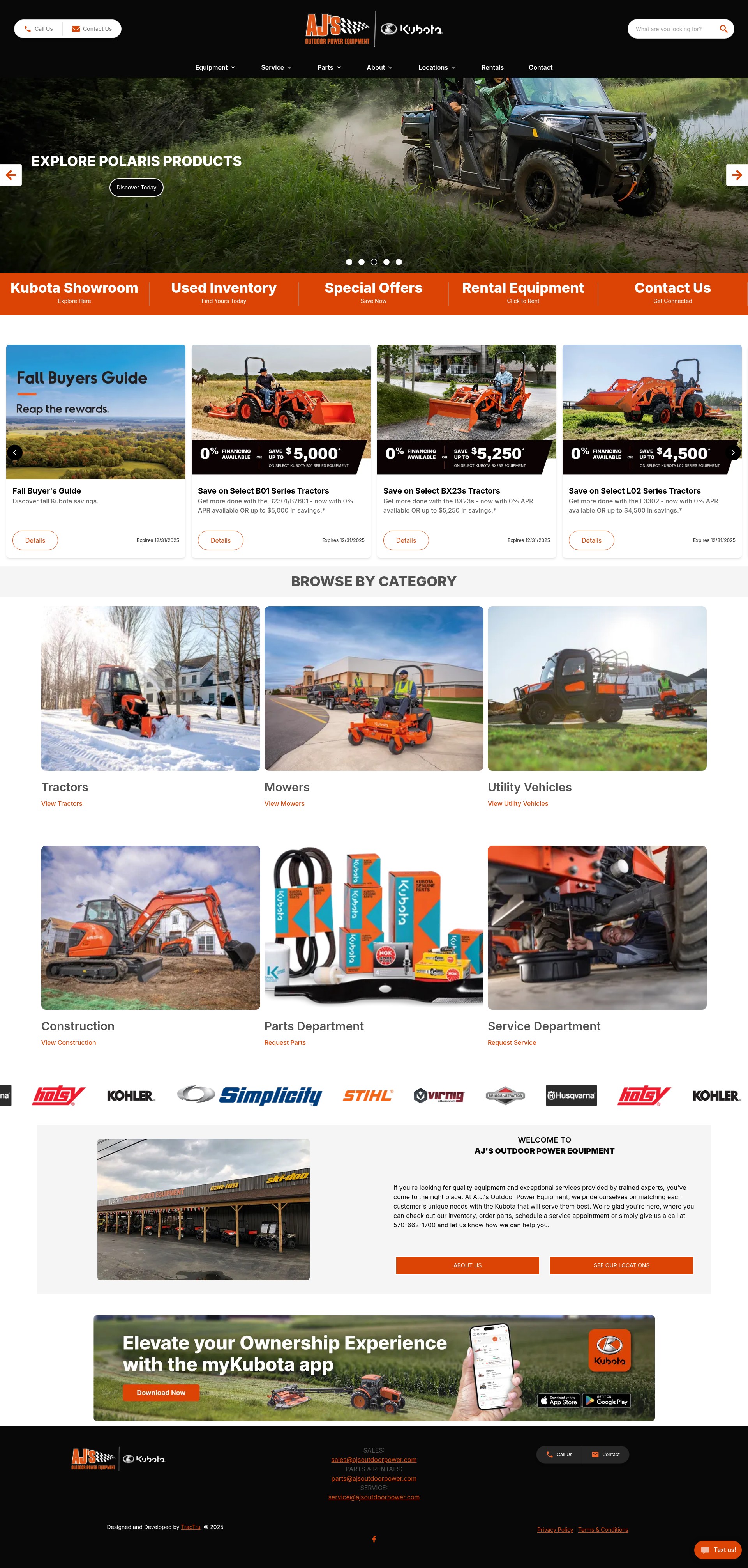 Screenshot of ajsoutdoorpower.com