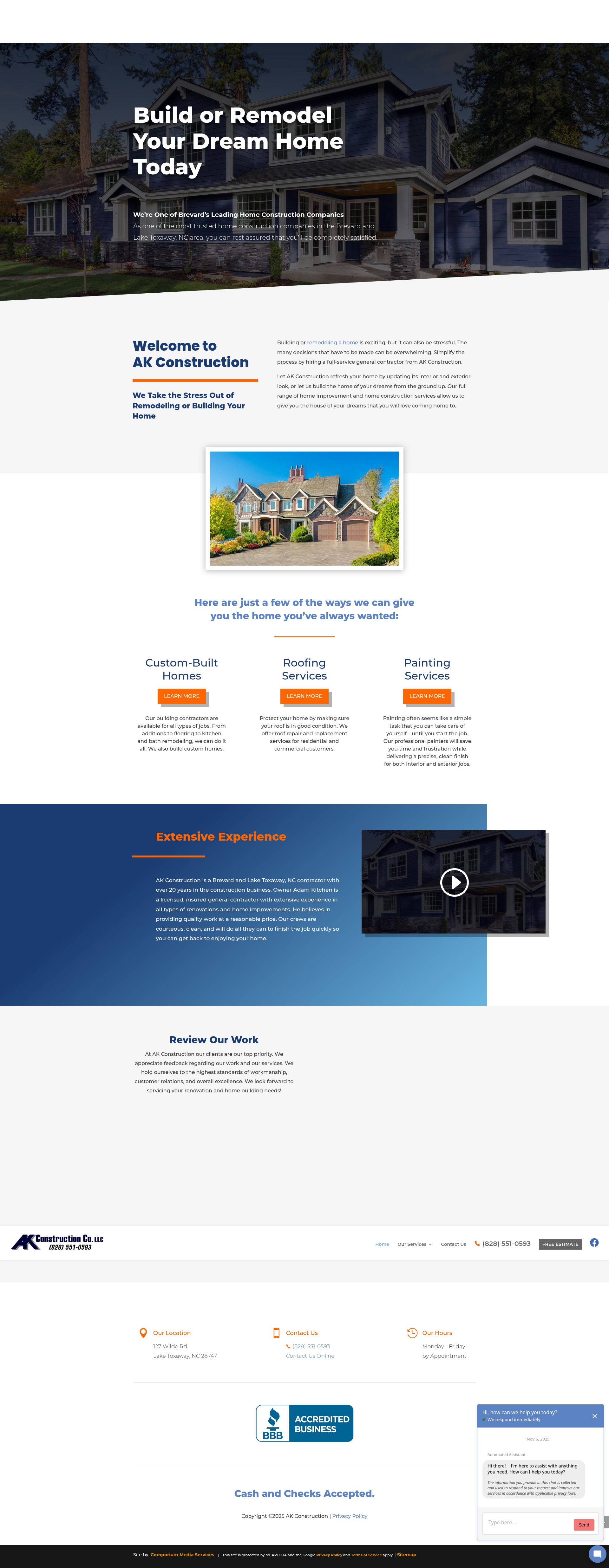 Screenshot of akconstructionnc.com
