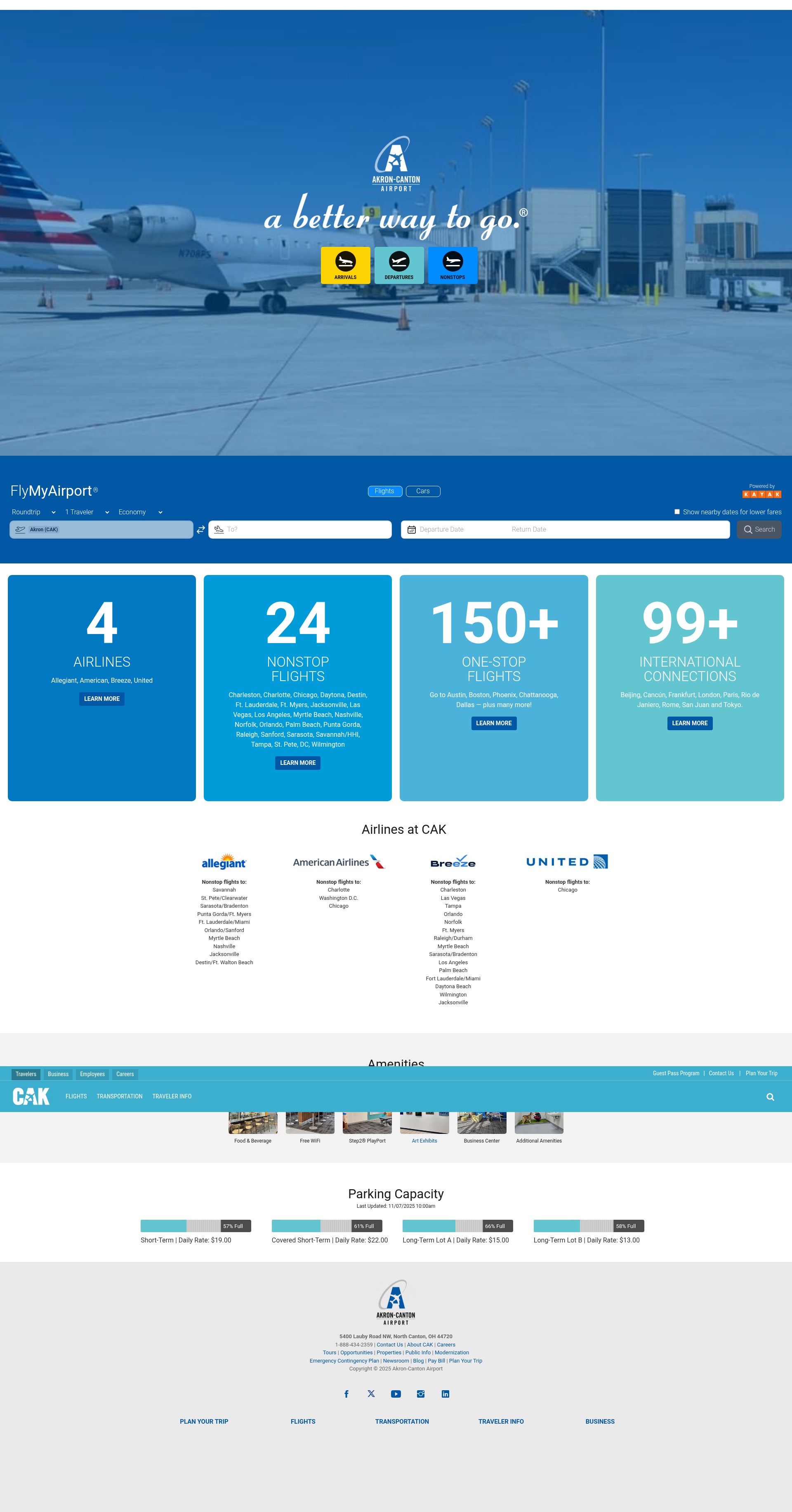 Screenshot of akroncantonairport.com
