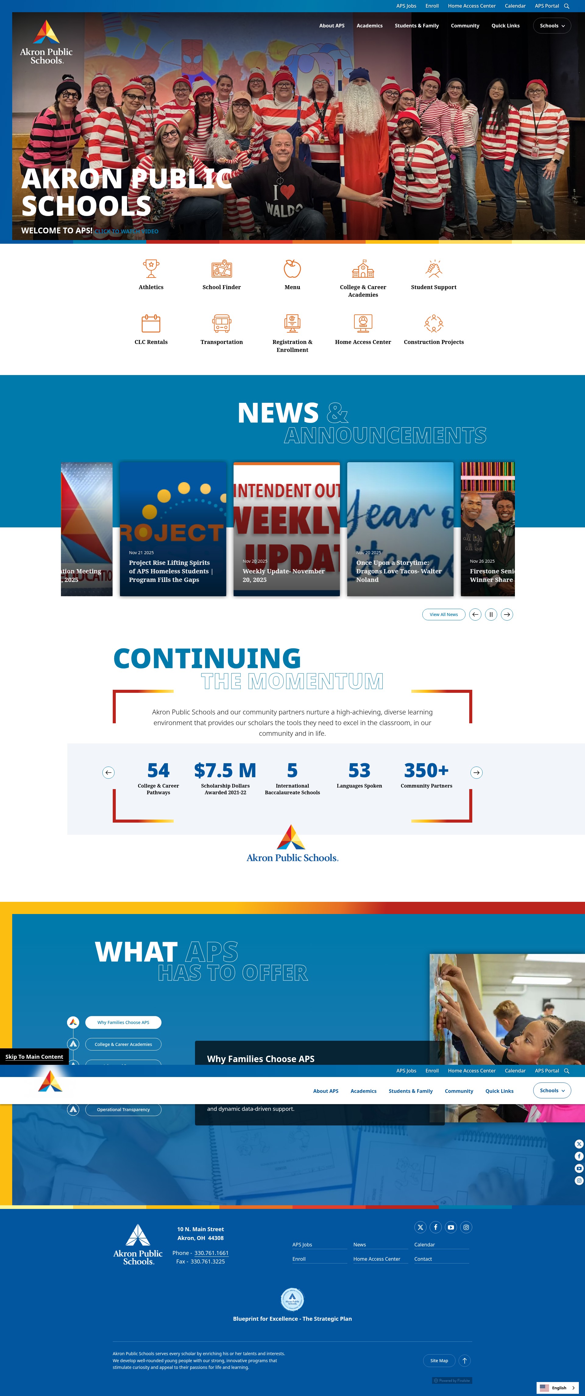 Screenshot of akronschools.com