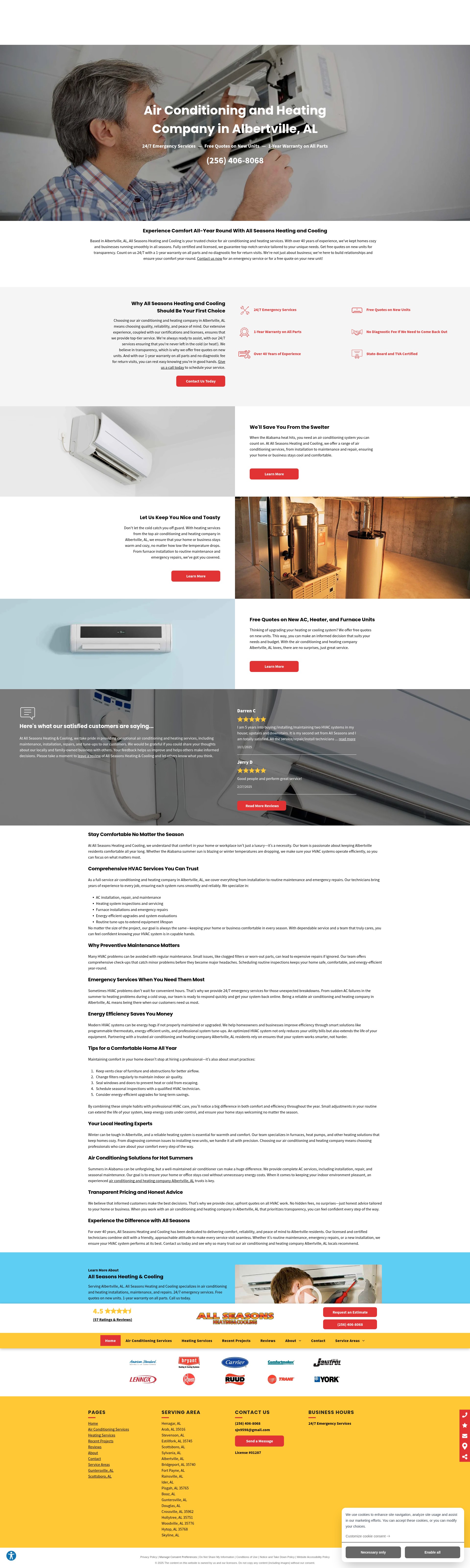 Screenshot of alabamacomfort.com