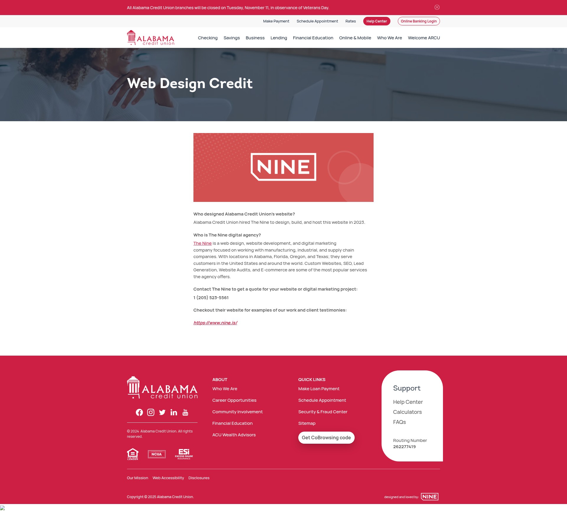 Screenshot of alabamacu.com