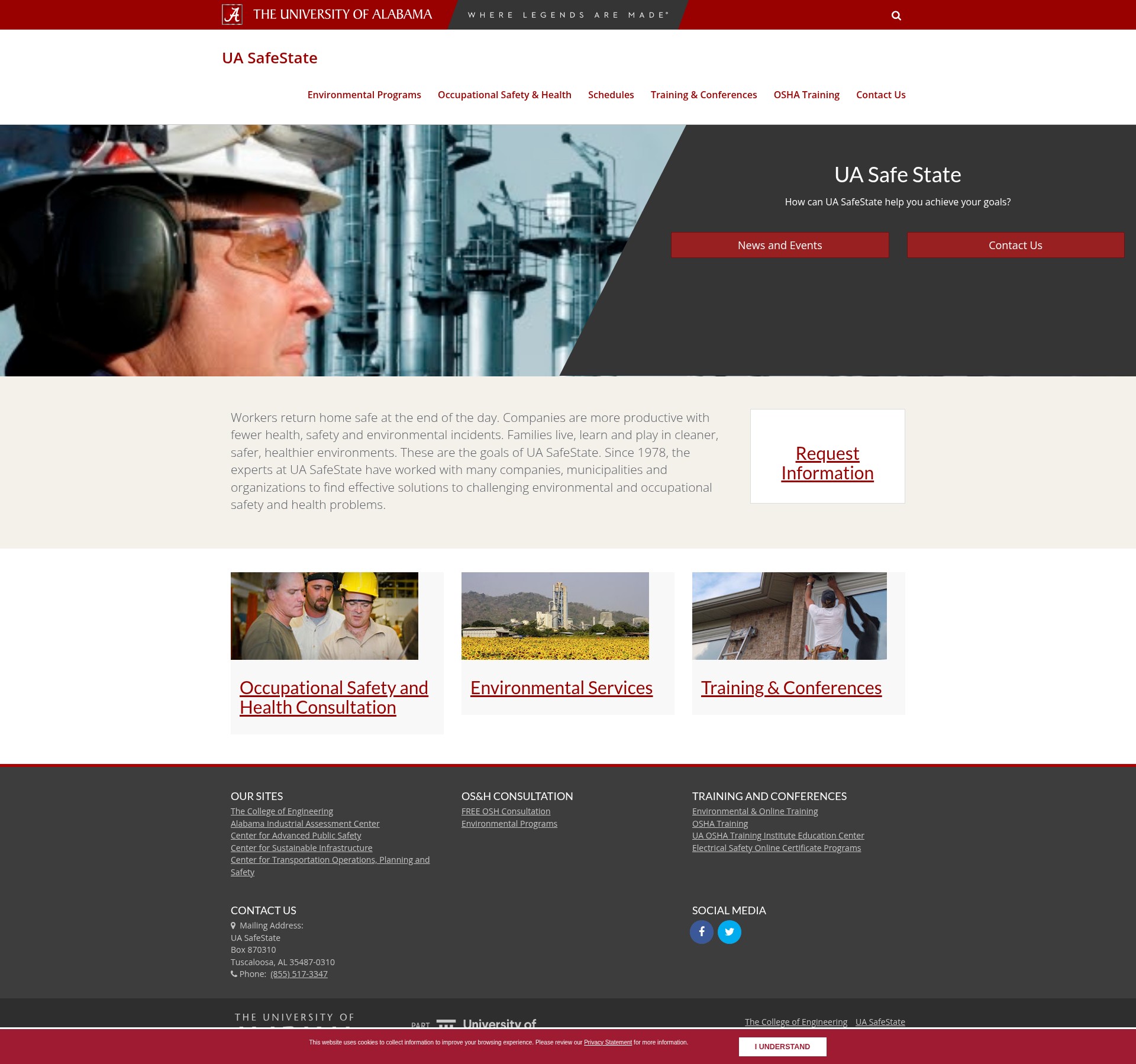 Screenshot of alabamasafestate.ua.edu