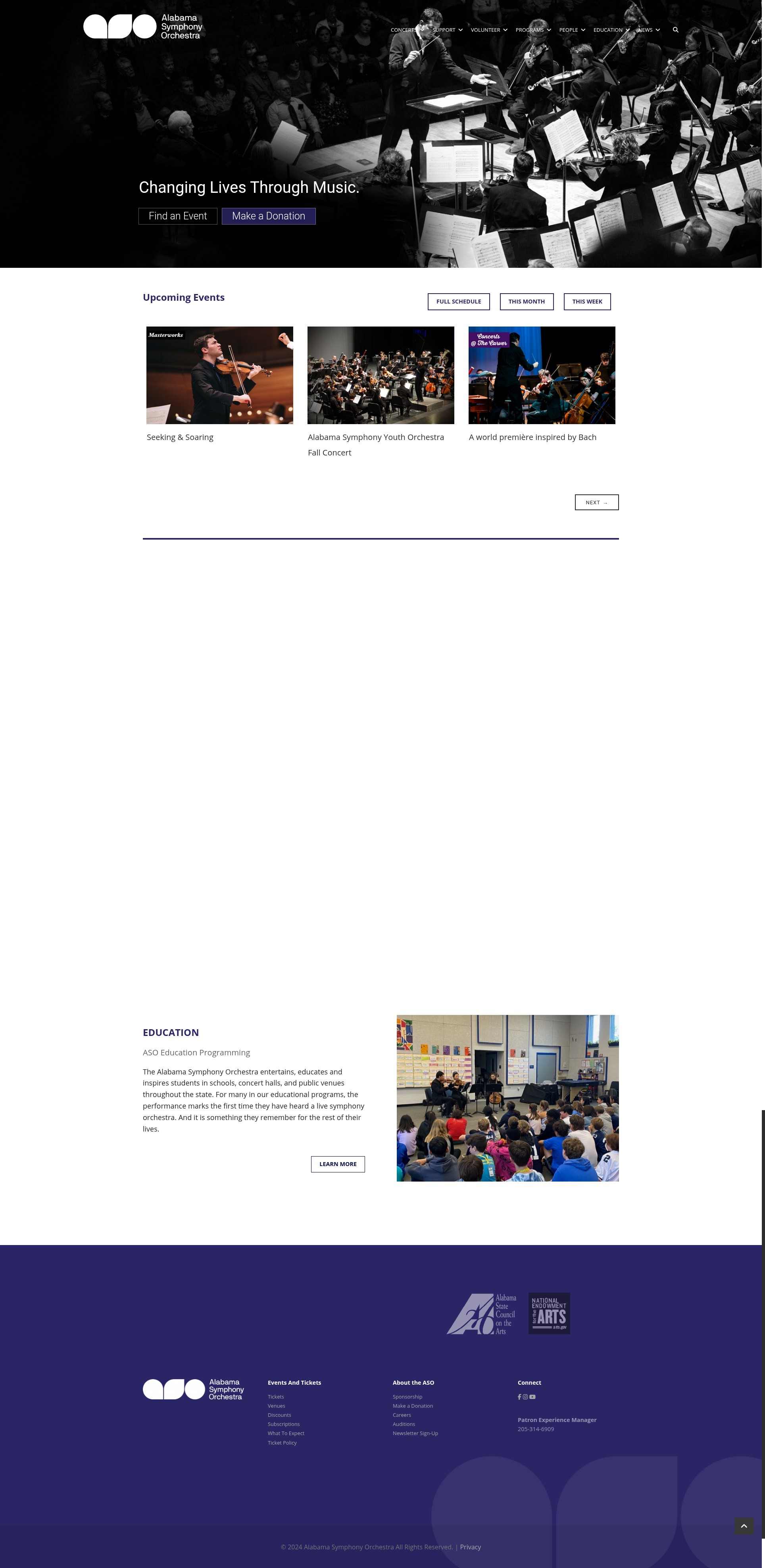 Screenshot of alabamasymphony.org
