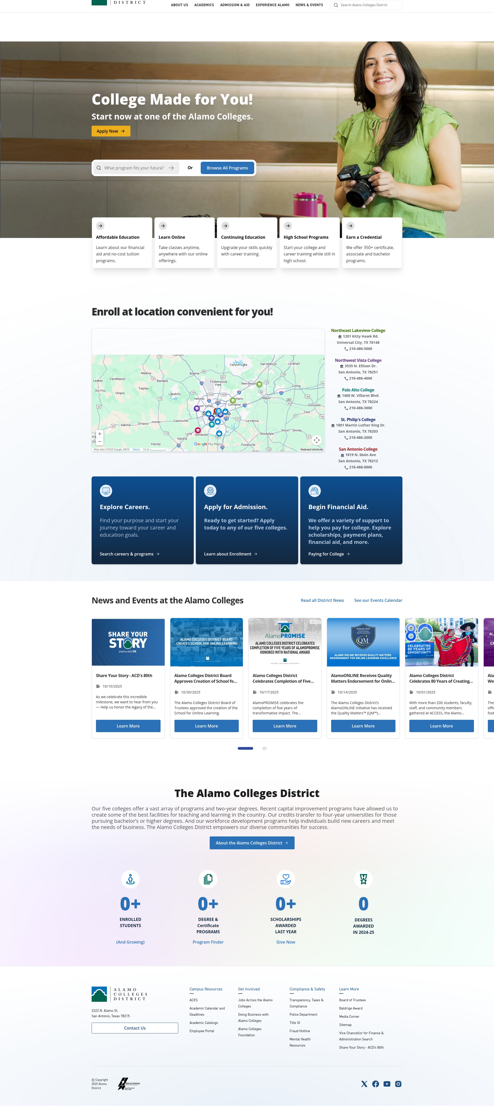 Screenshot of alamo.edu