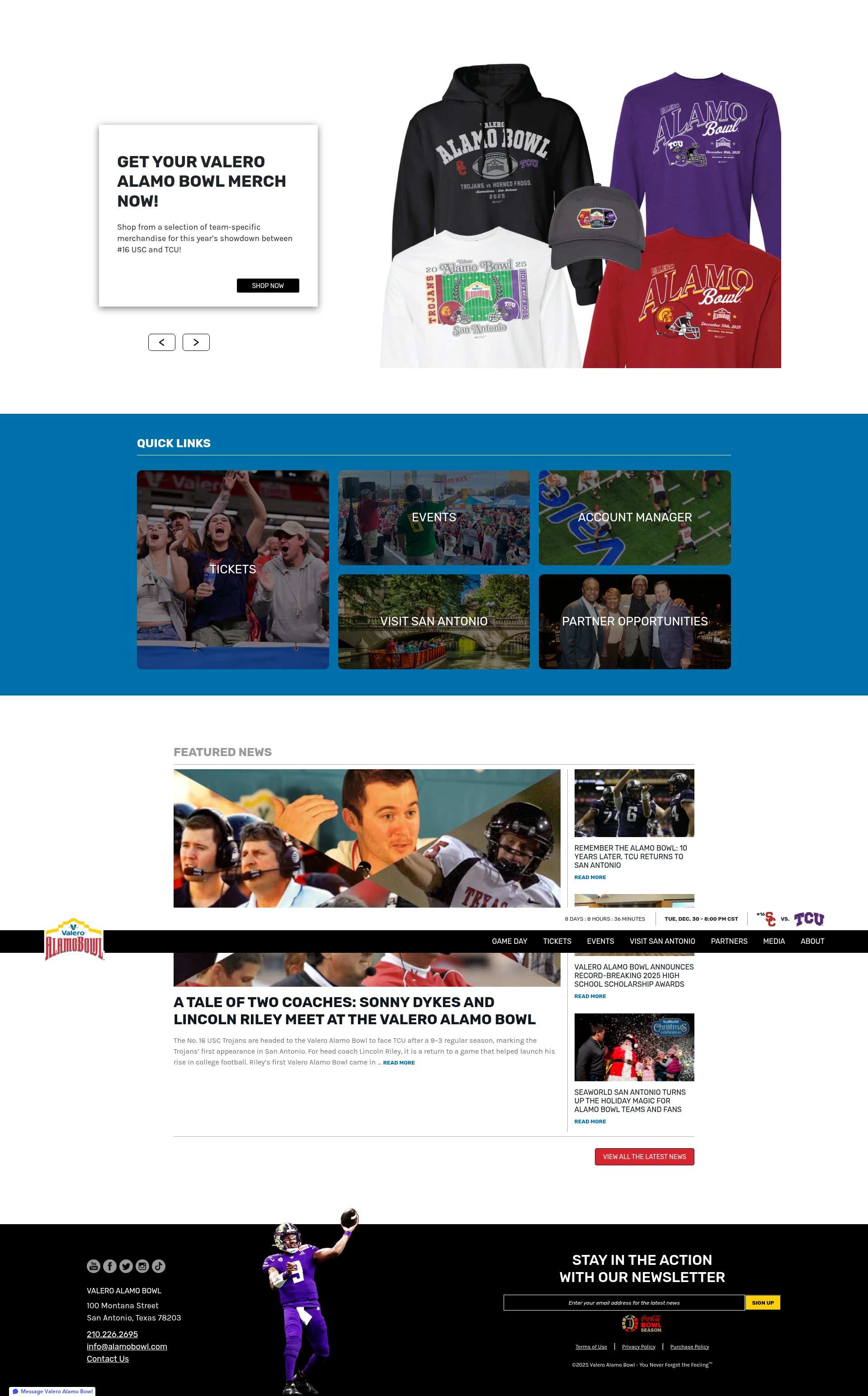 Screenshot of alamobowl.com