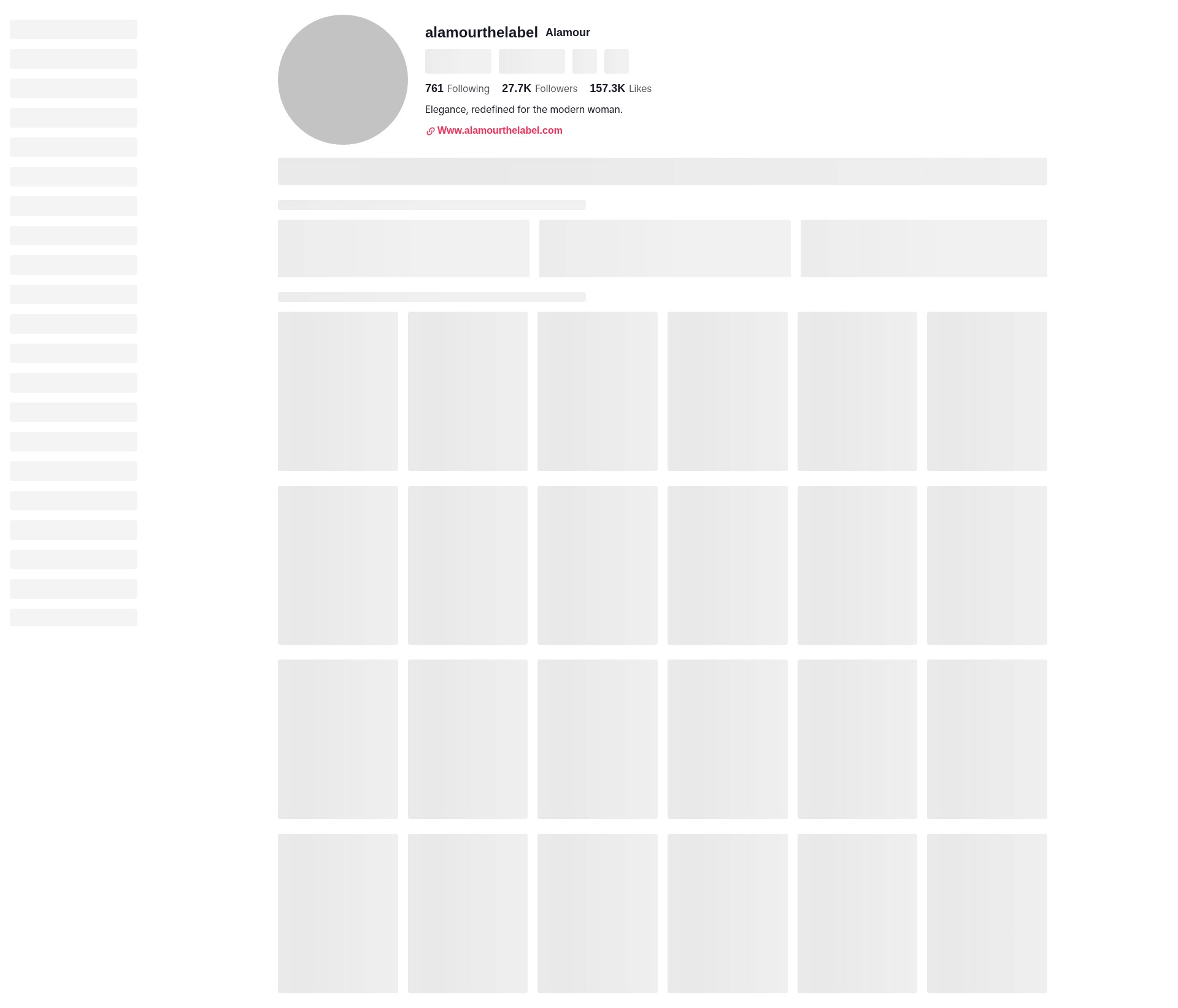 Screenshot of alamourthelabel.com