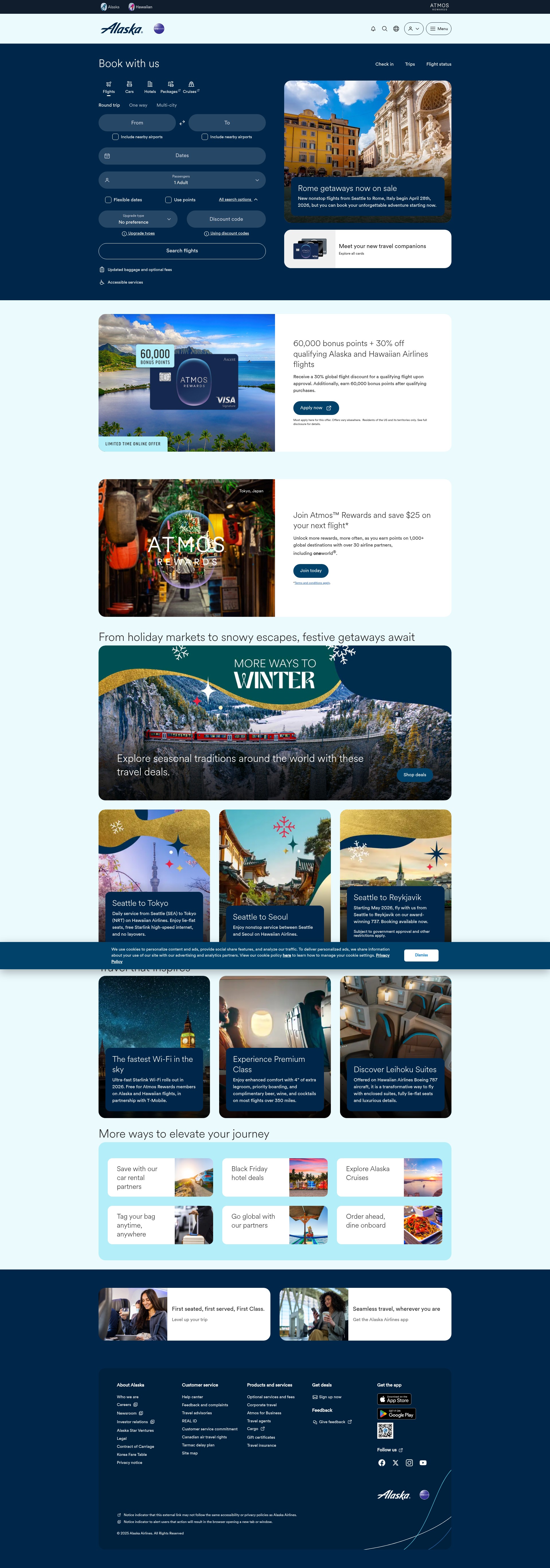 Screenshot of alaskaair.com