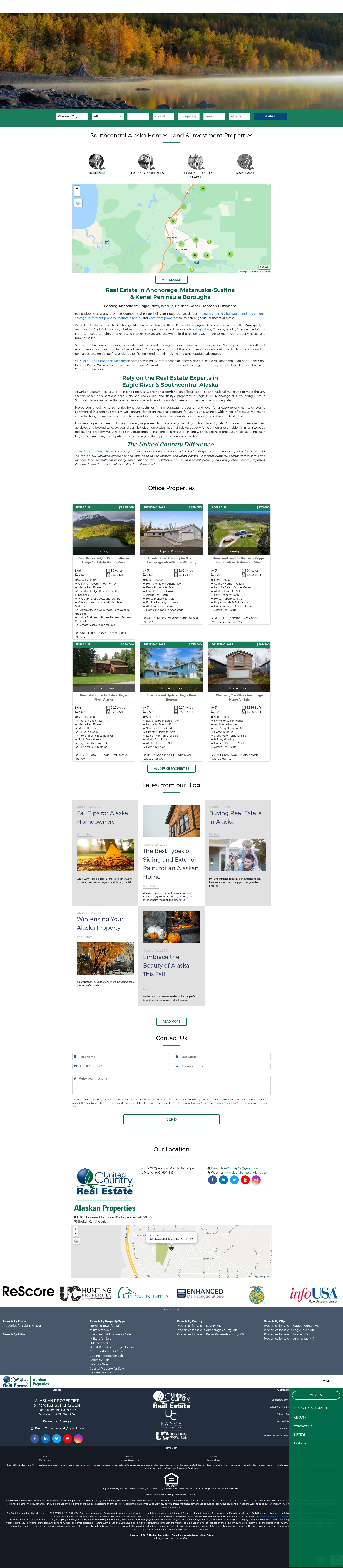Screenshot of alaskahomesandland.com