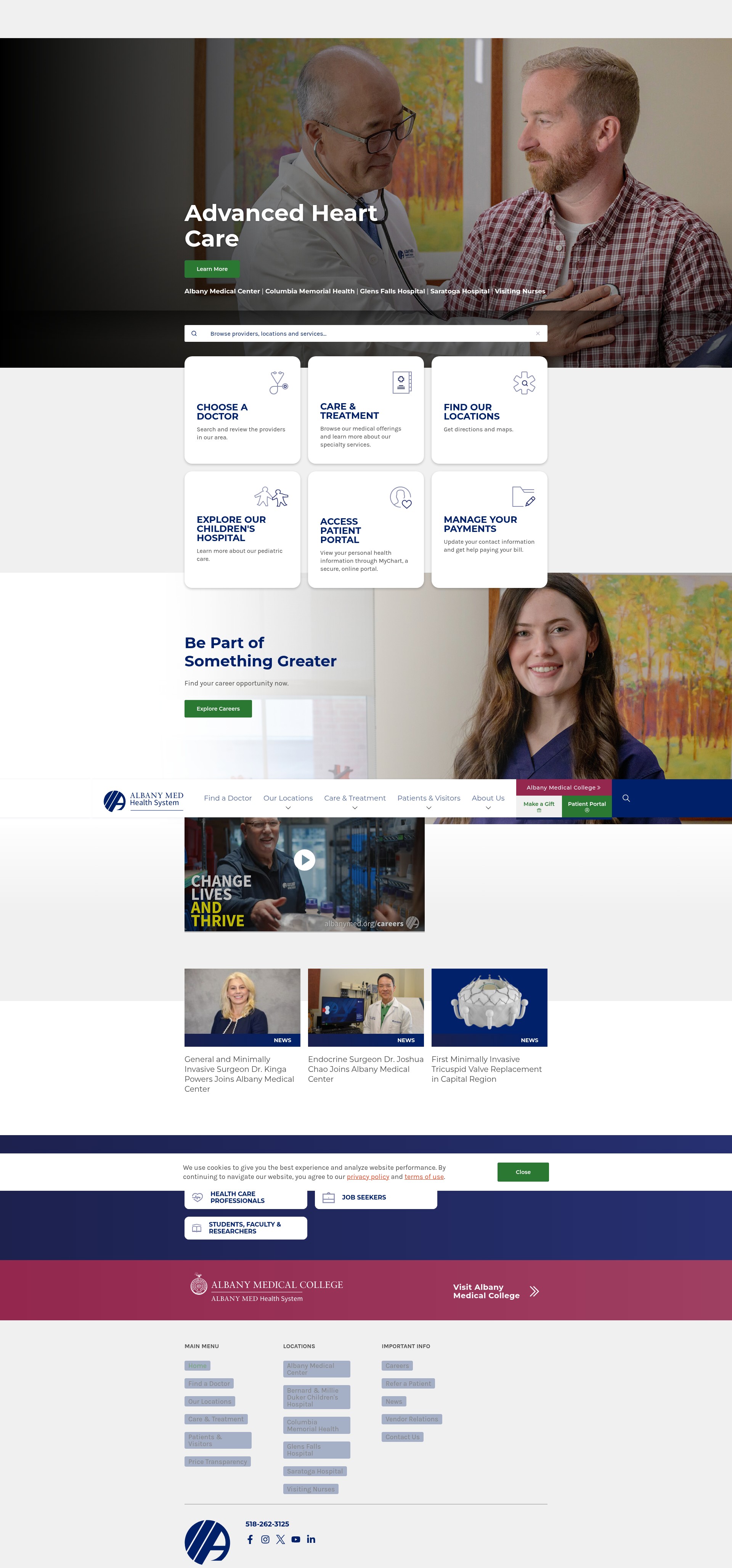 Screenshot of albanymed.org