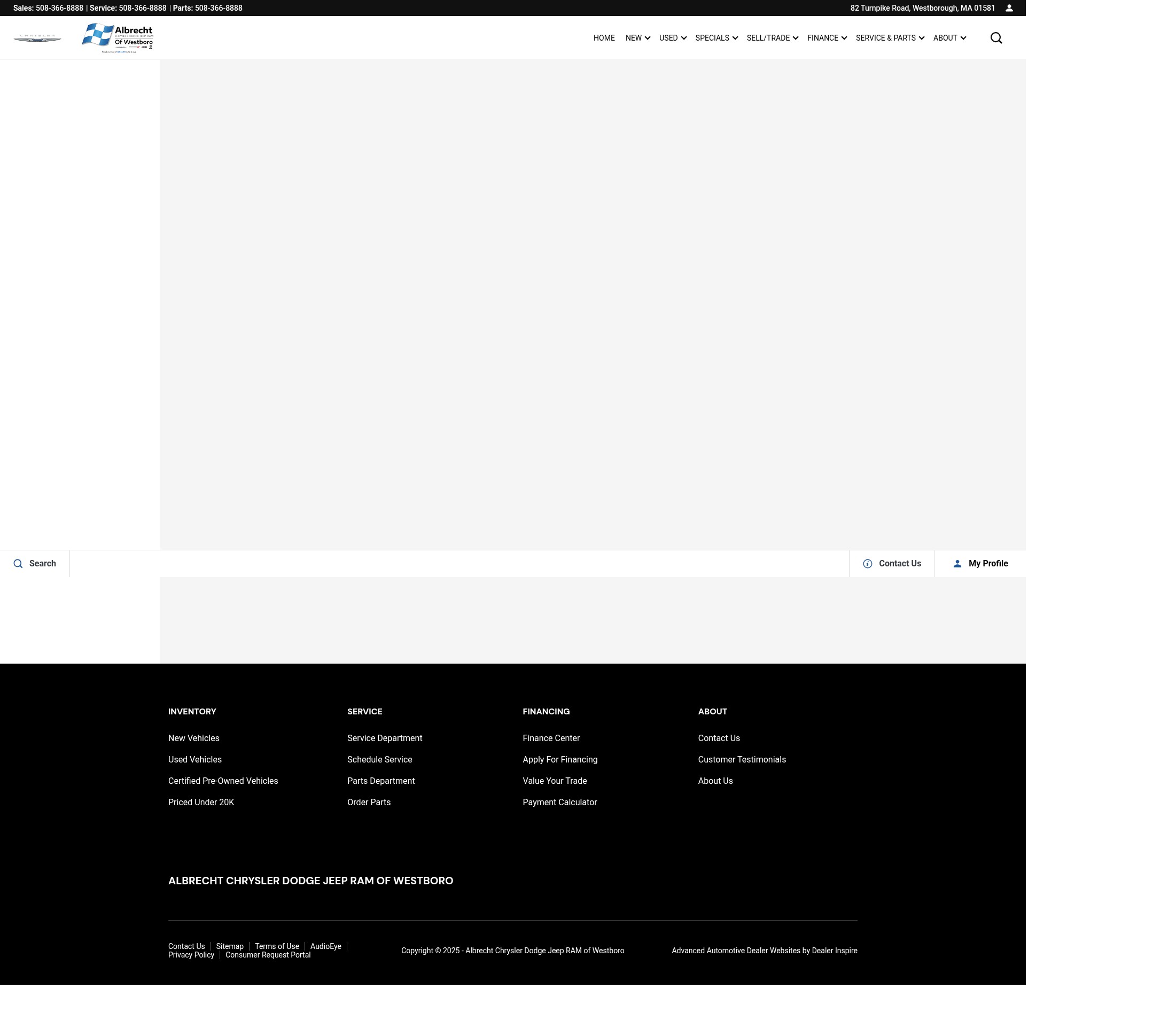 Screenshot of albrechtcdjrwestboro.com