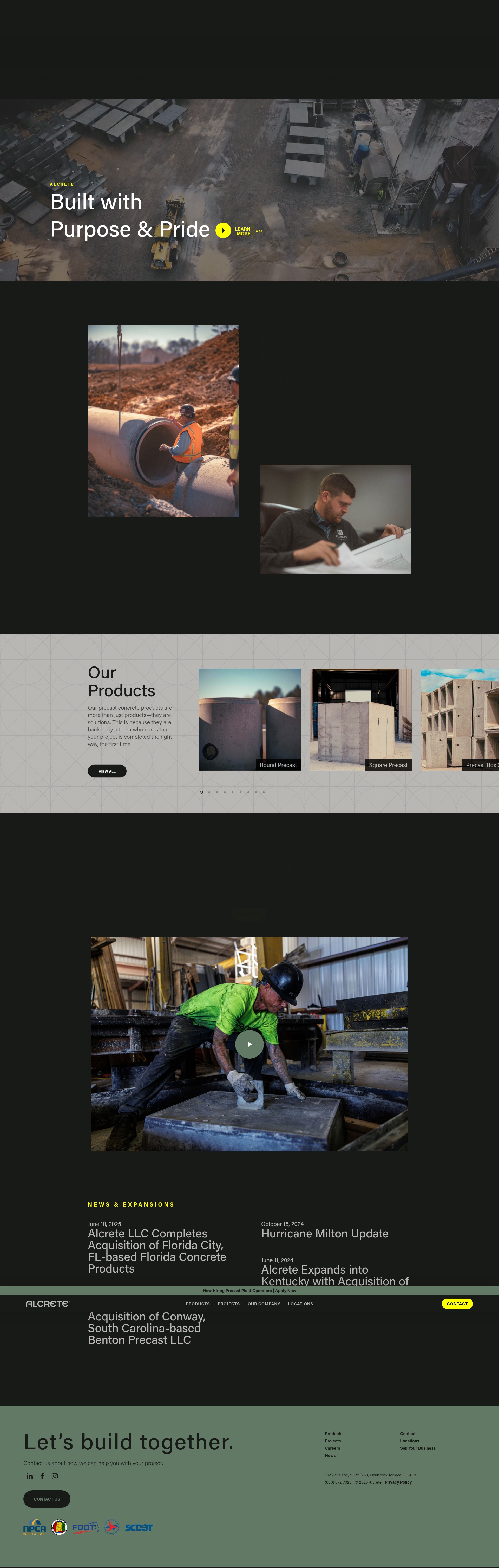Screenshot of alcrete.com