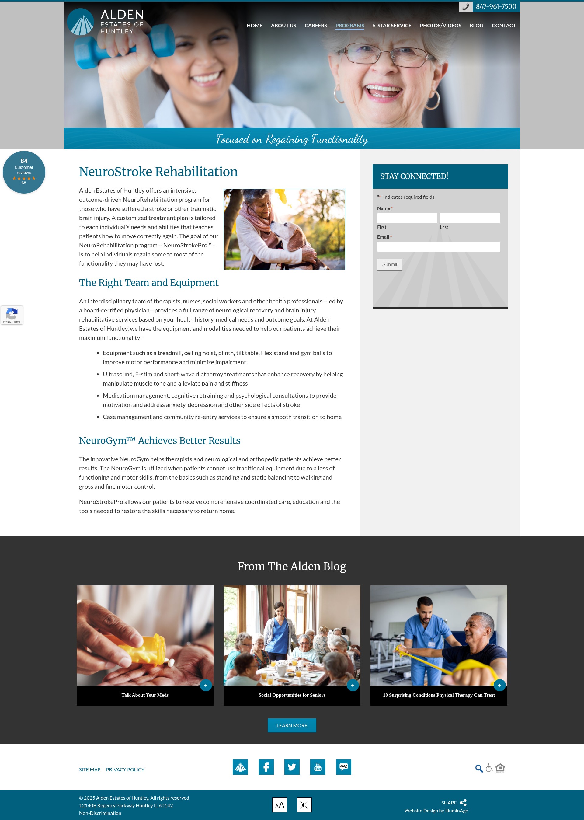 Screenshot of aldenestatesofhuntley.com