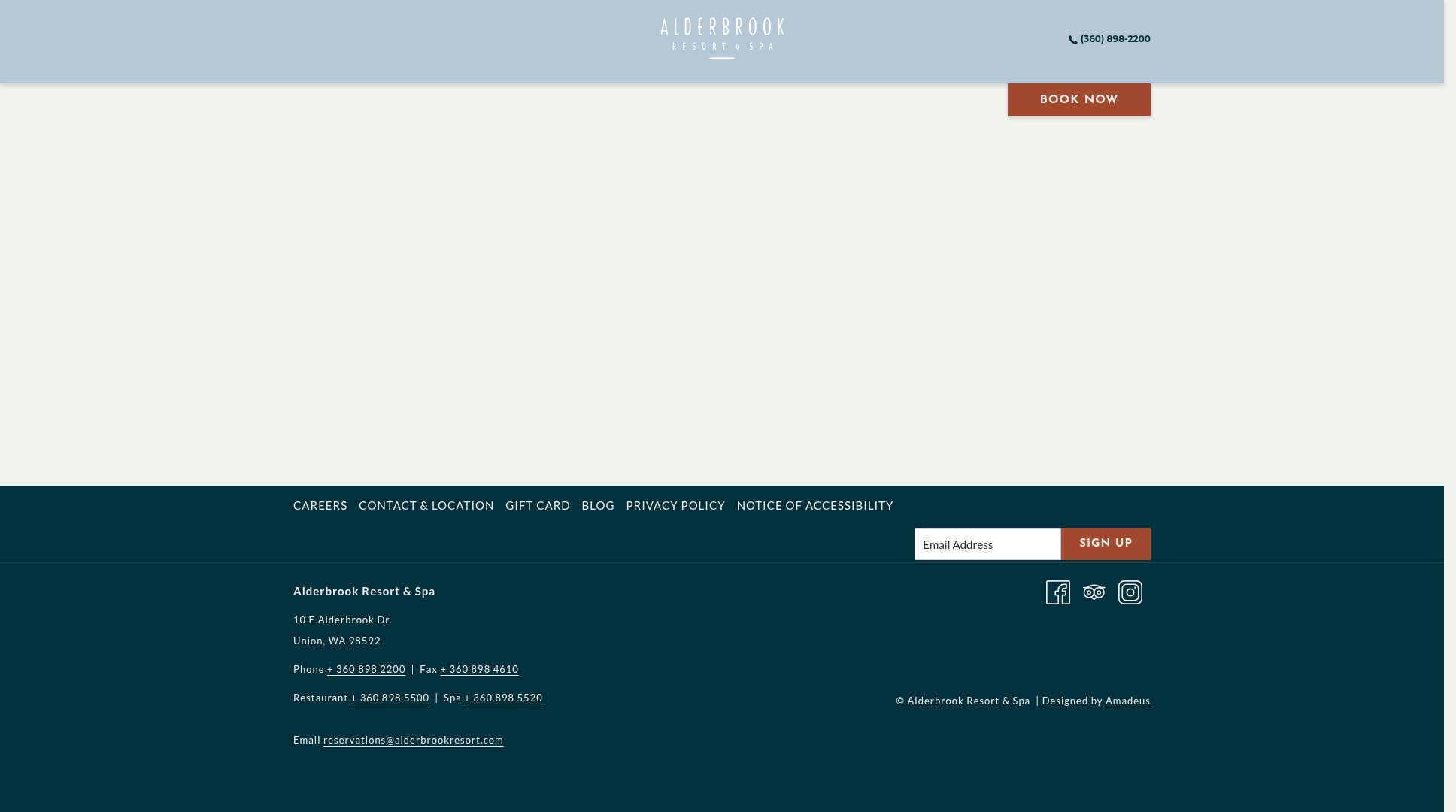 Screenshot of alderbrookresort.com