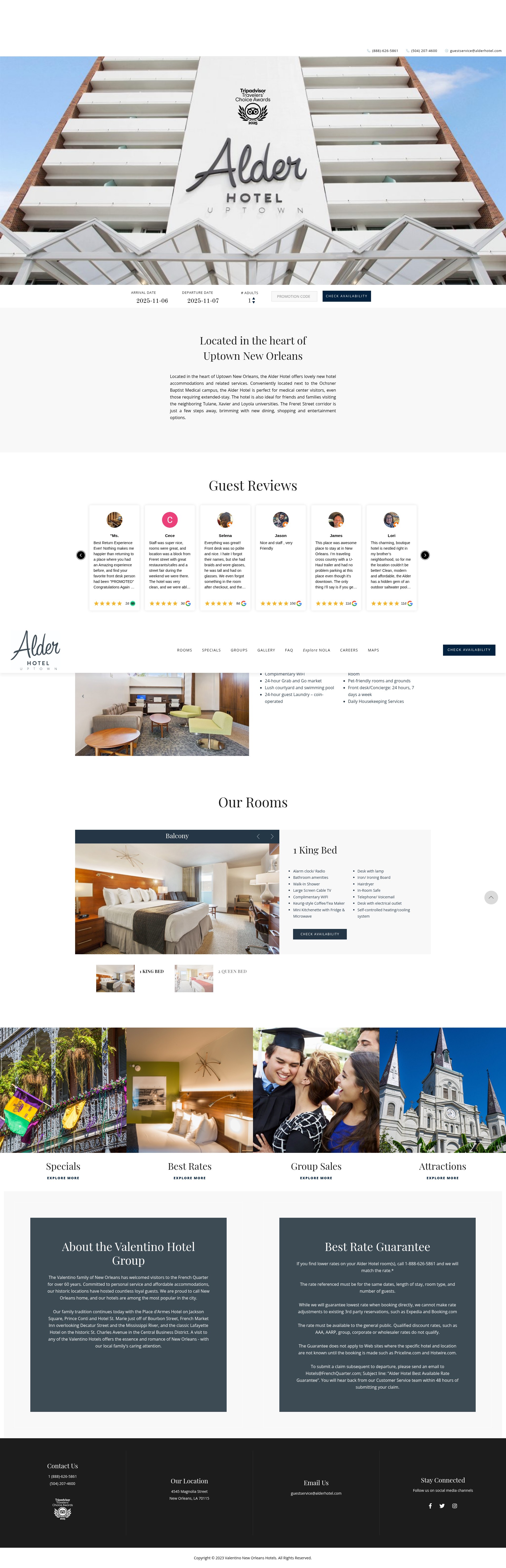 Screenshot of alderhotel.com