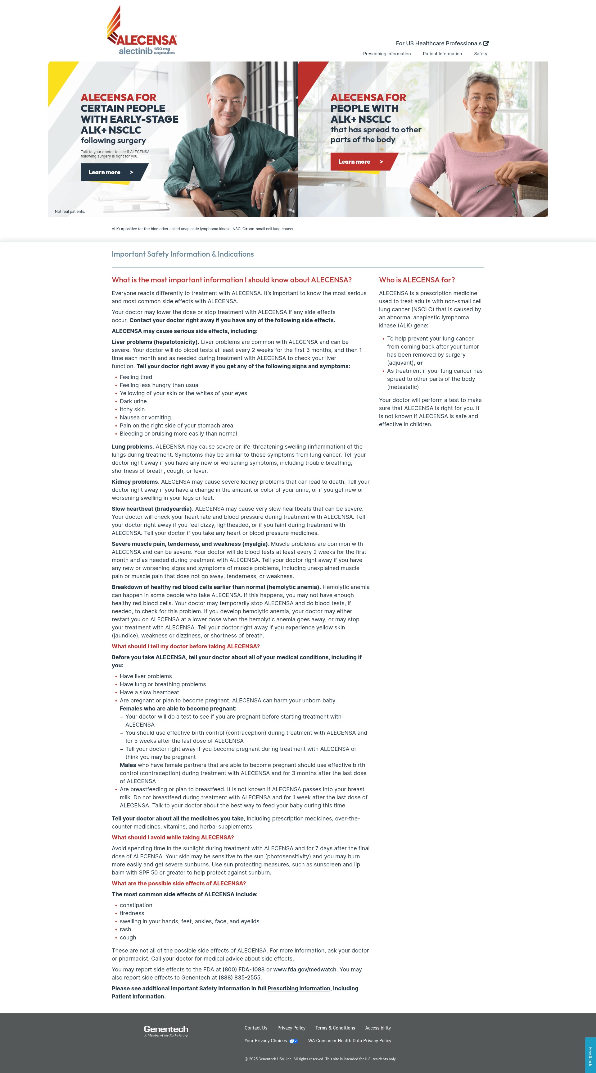 Screenshot of alecensa.com
