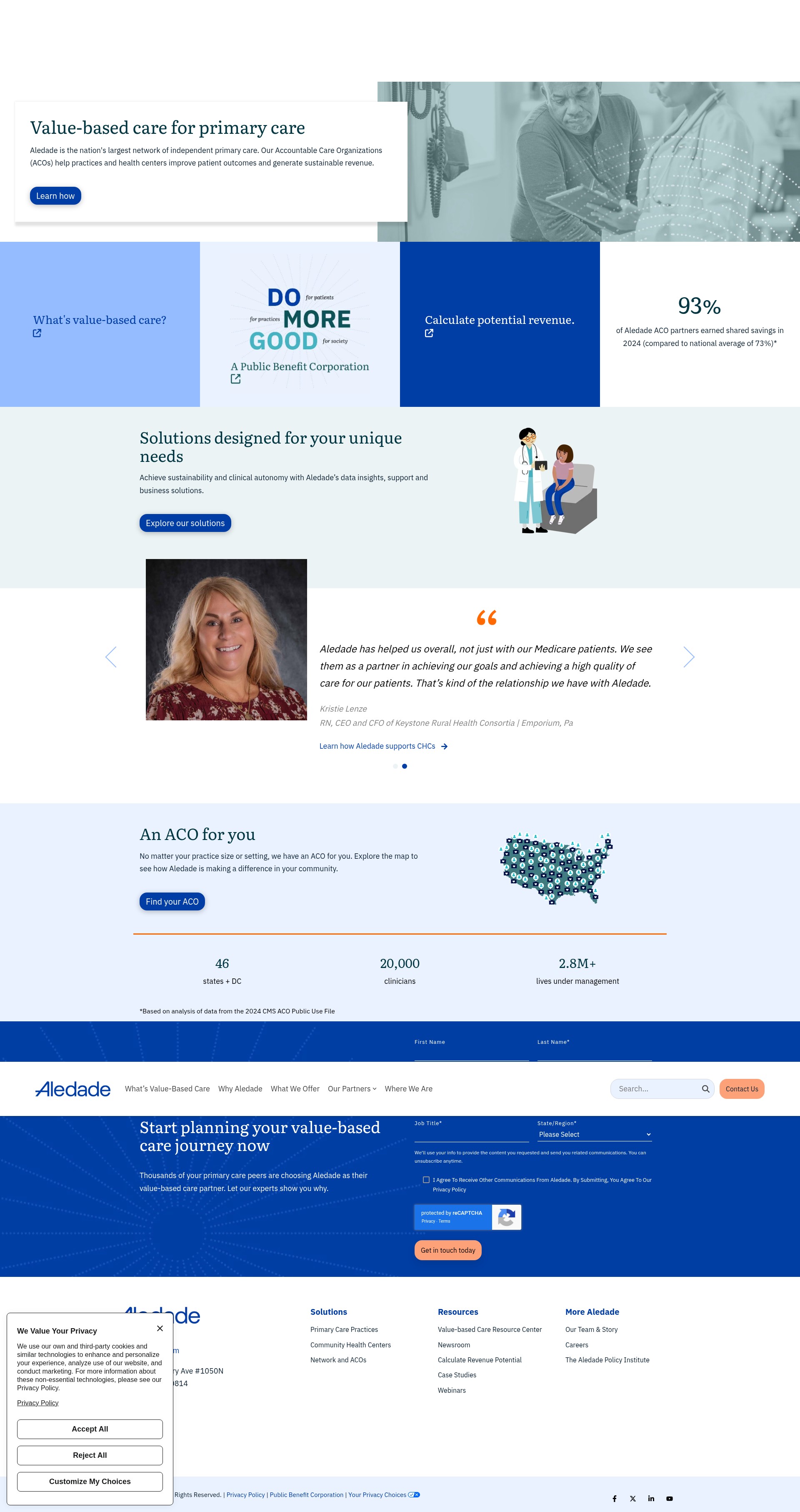 Screenshot of aledade.com