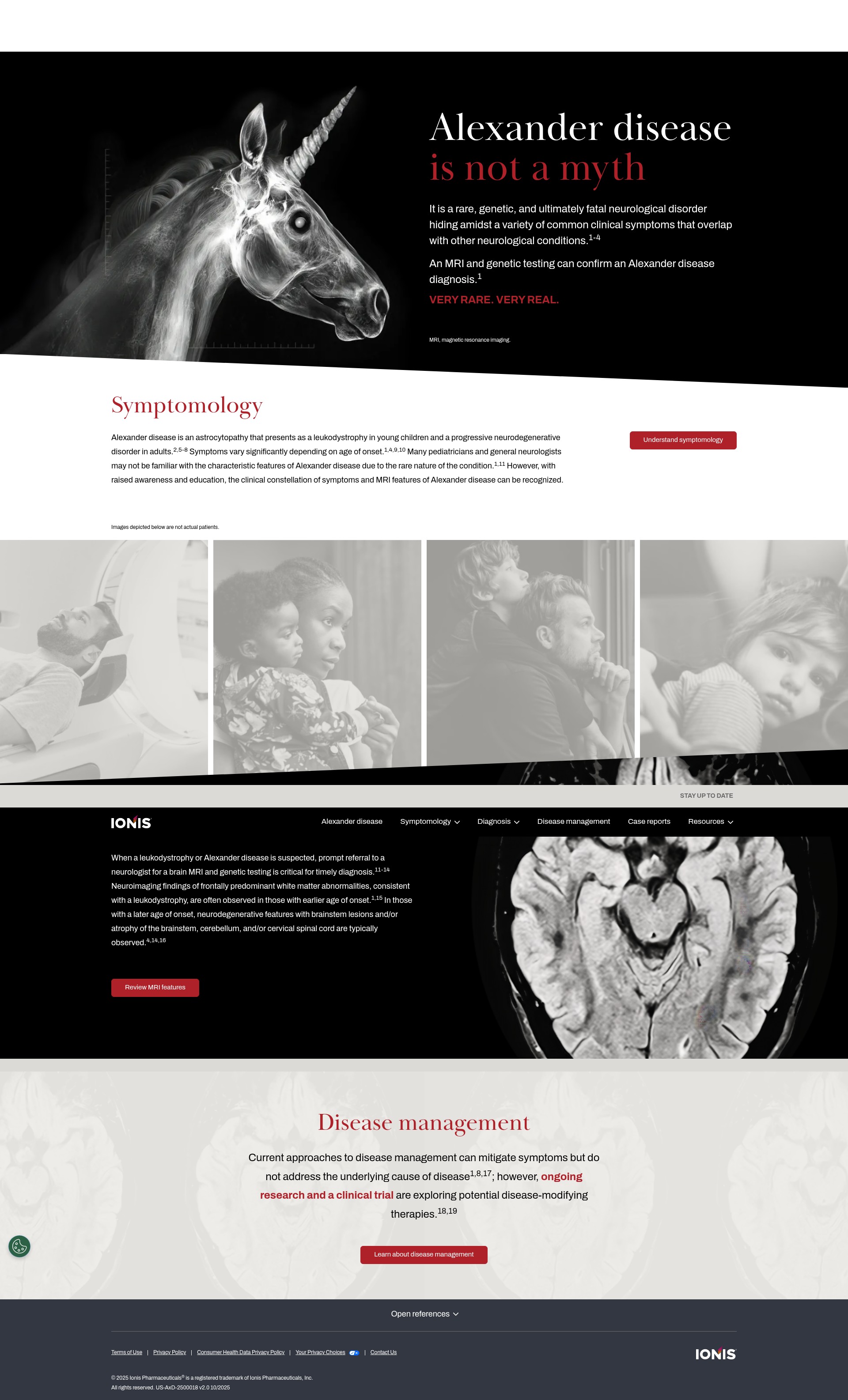Screenshot of alexanderdisease.com