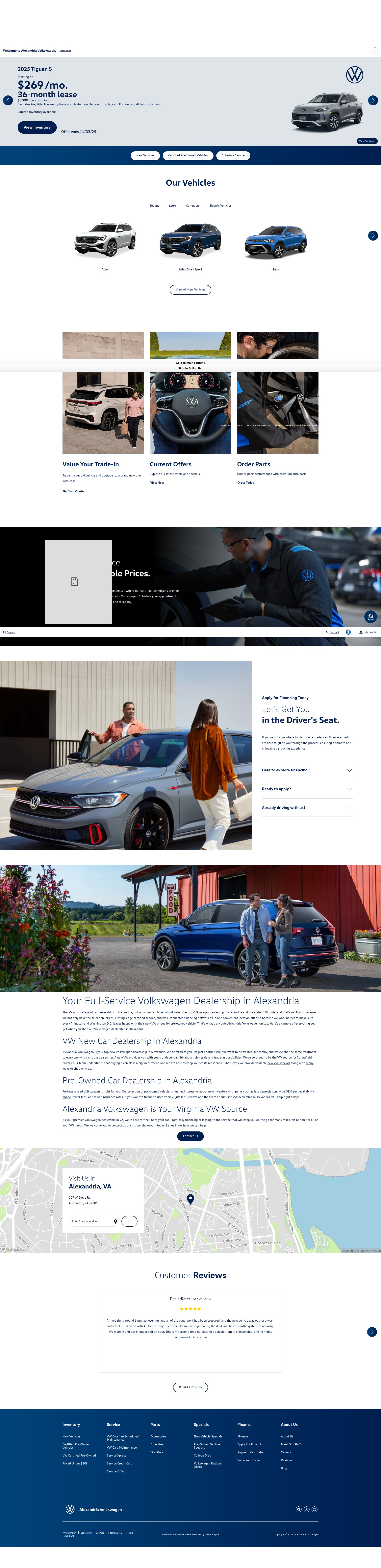 Screenshot of alexandriavw.com