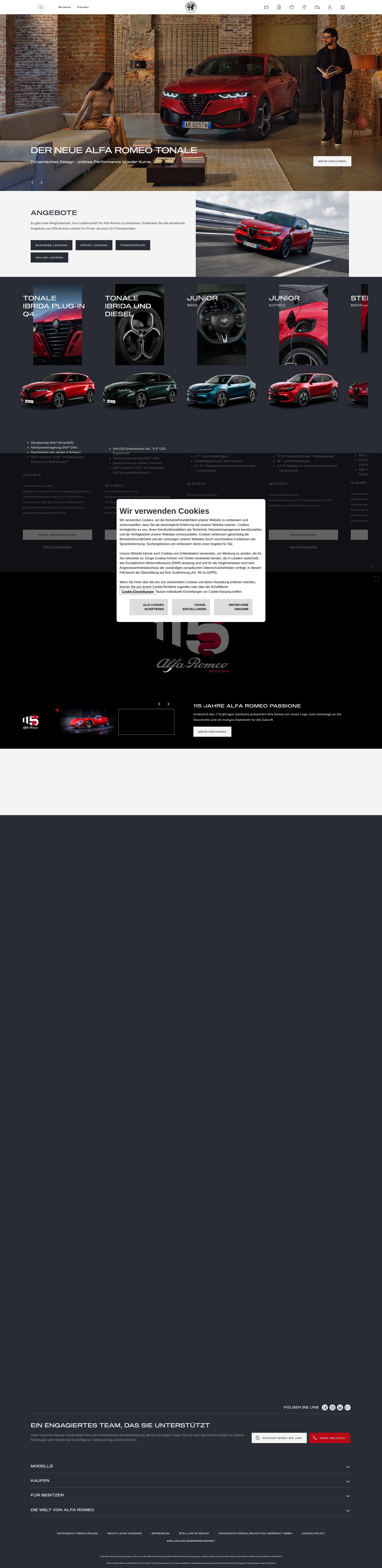 Screenshot of alfaromeo.de