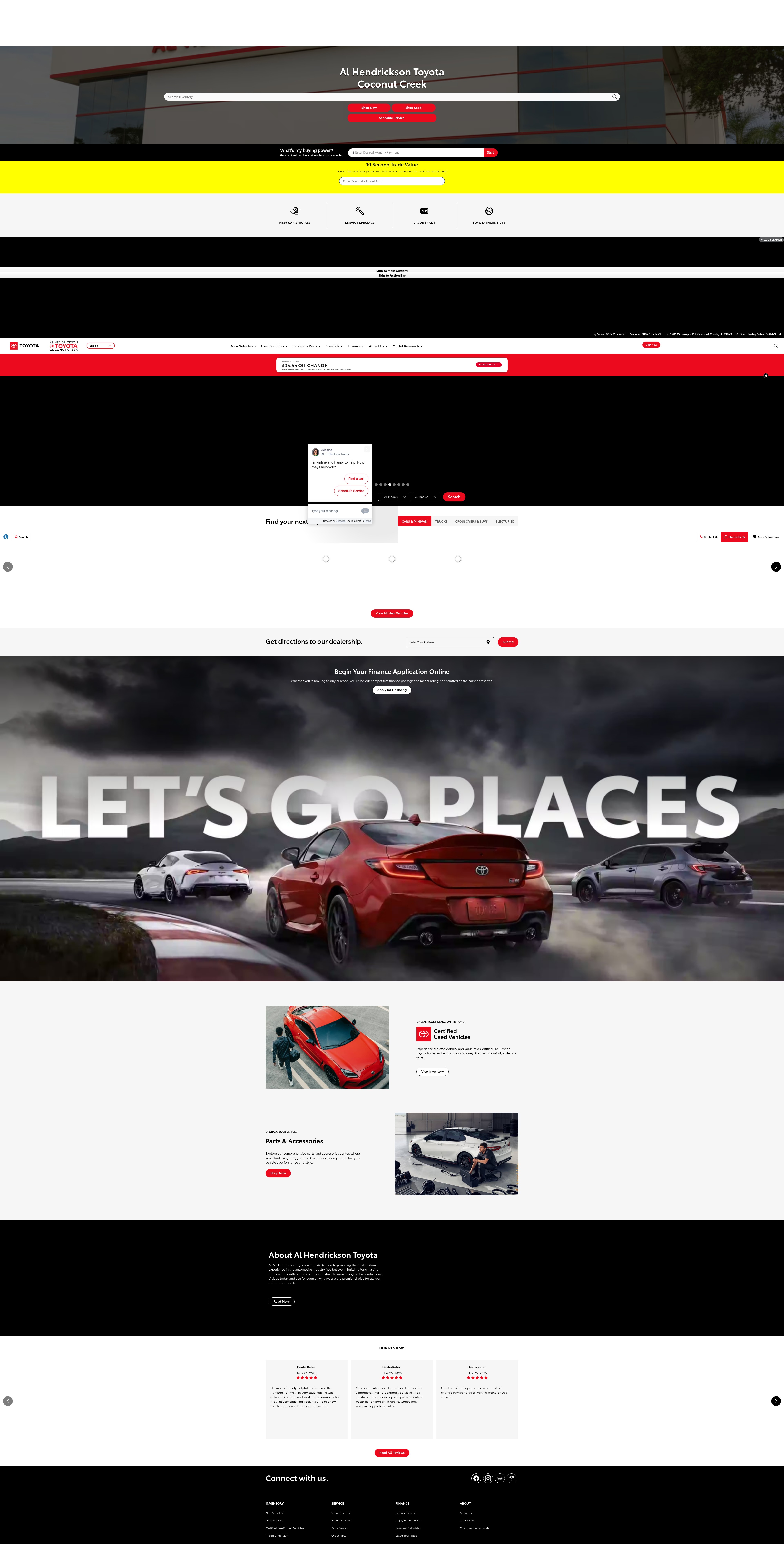 Screenshot of alhendricksontoyota.com