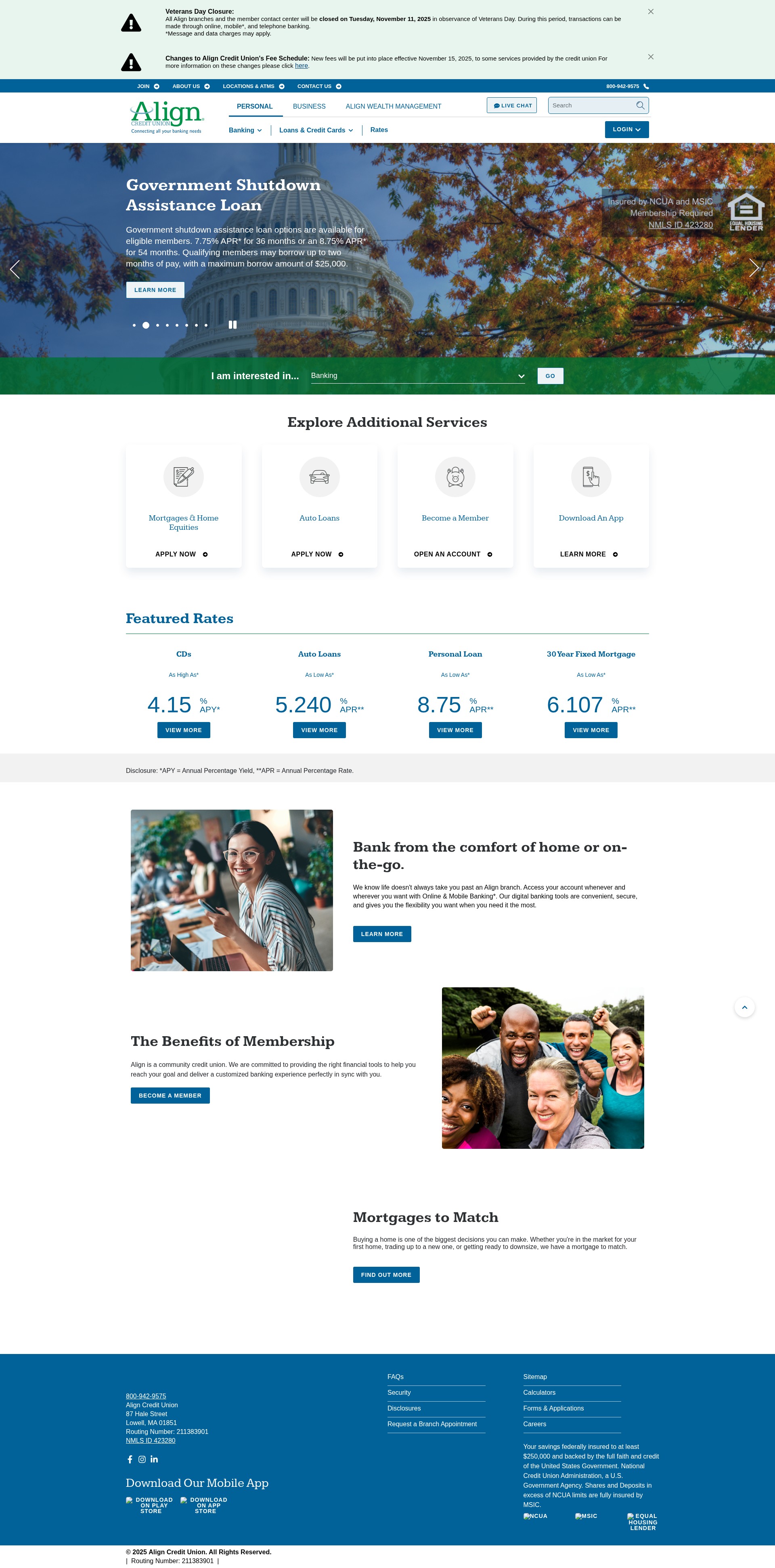Screenshot of aligncu.com
