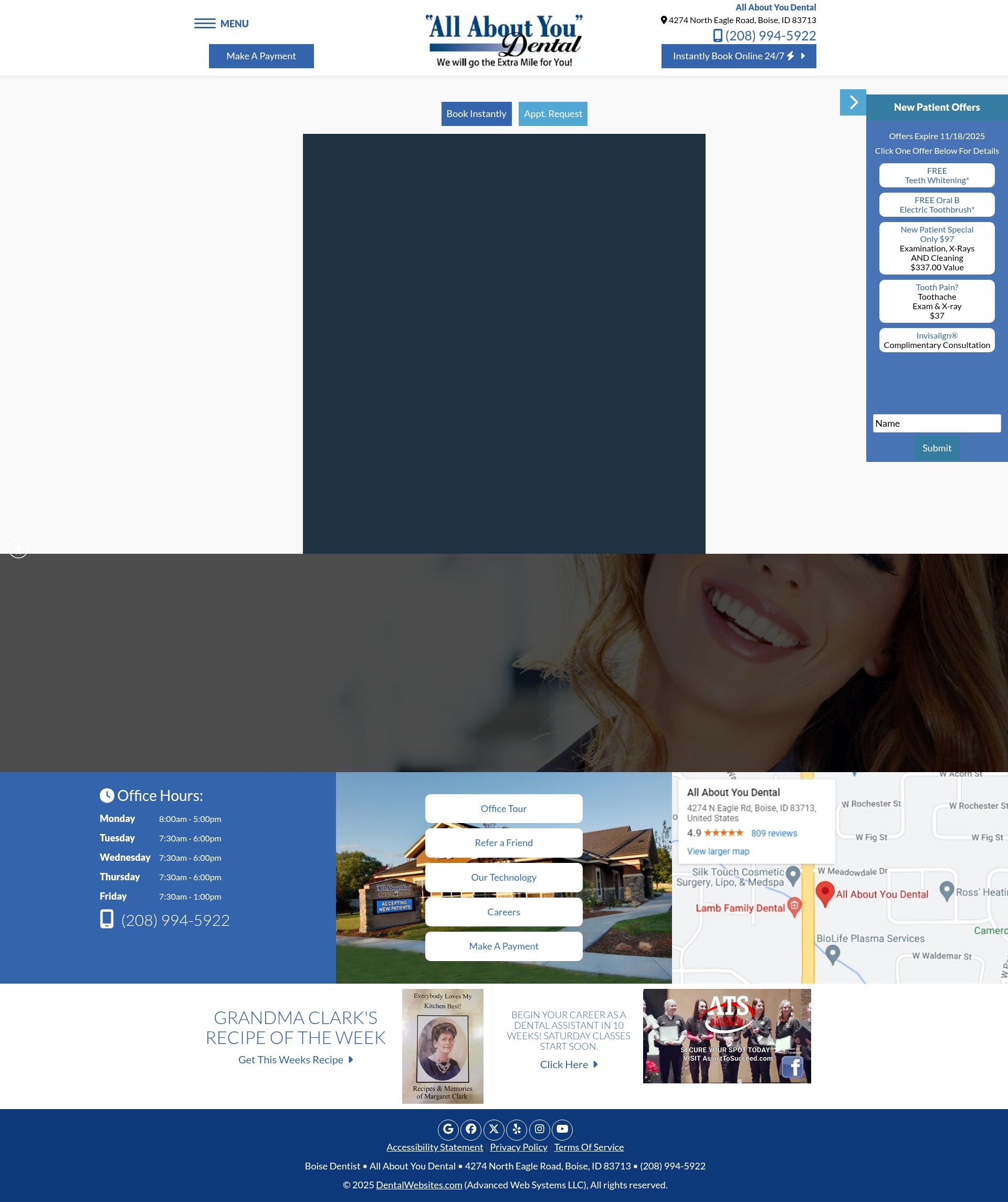 Screenshot of allaboutyoudental.com